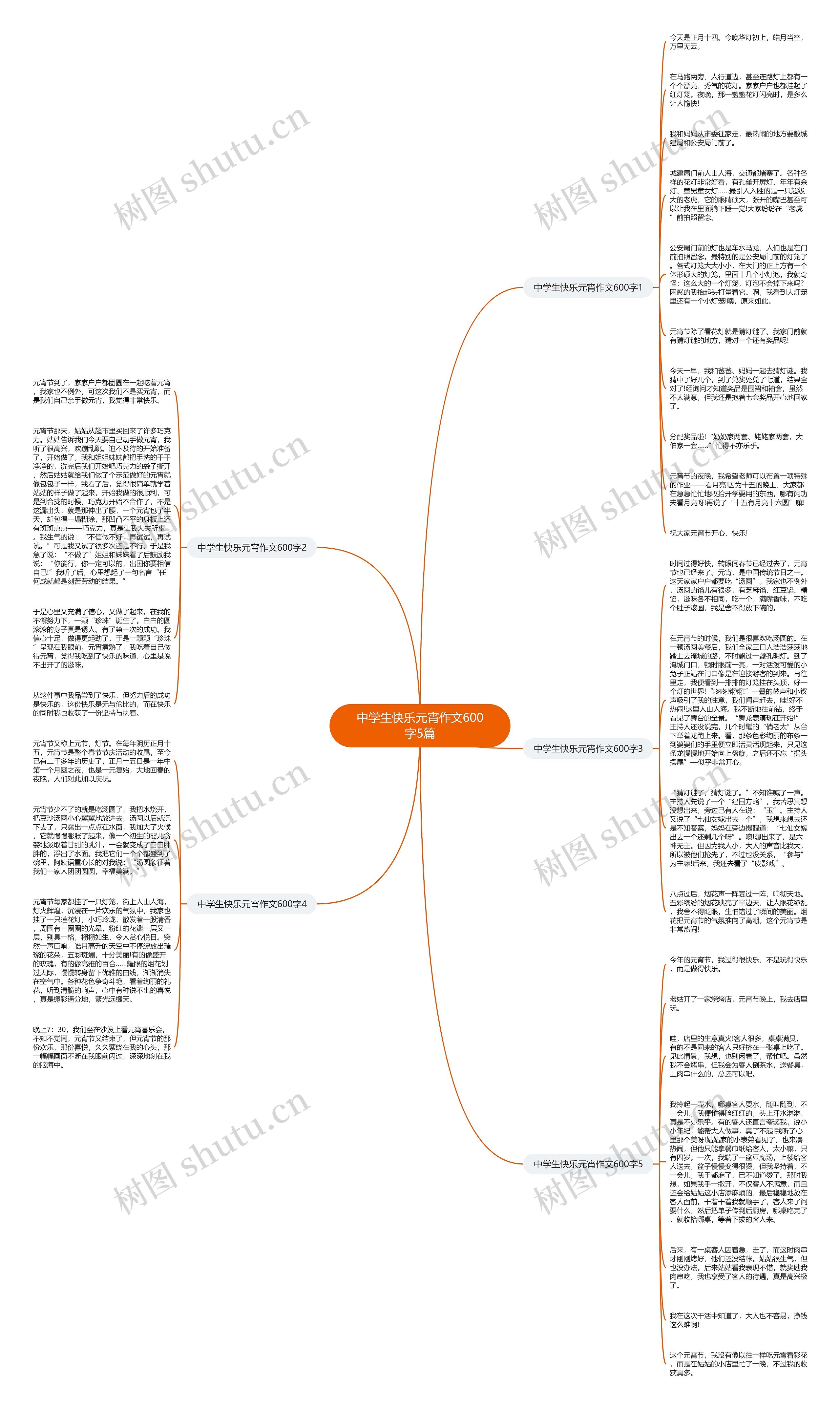 中学生快乐元宵作文600字5篇思维导图