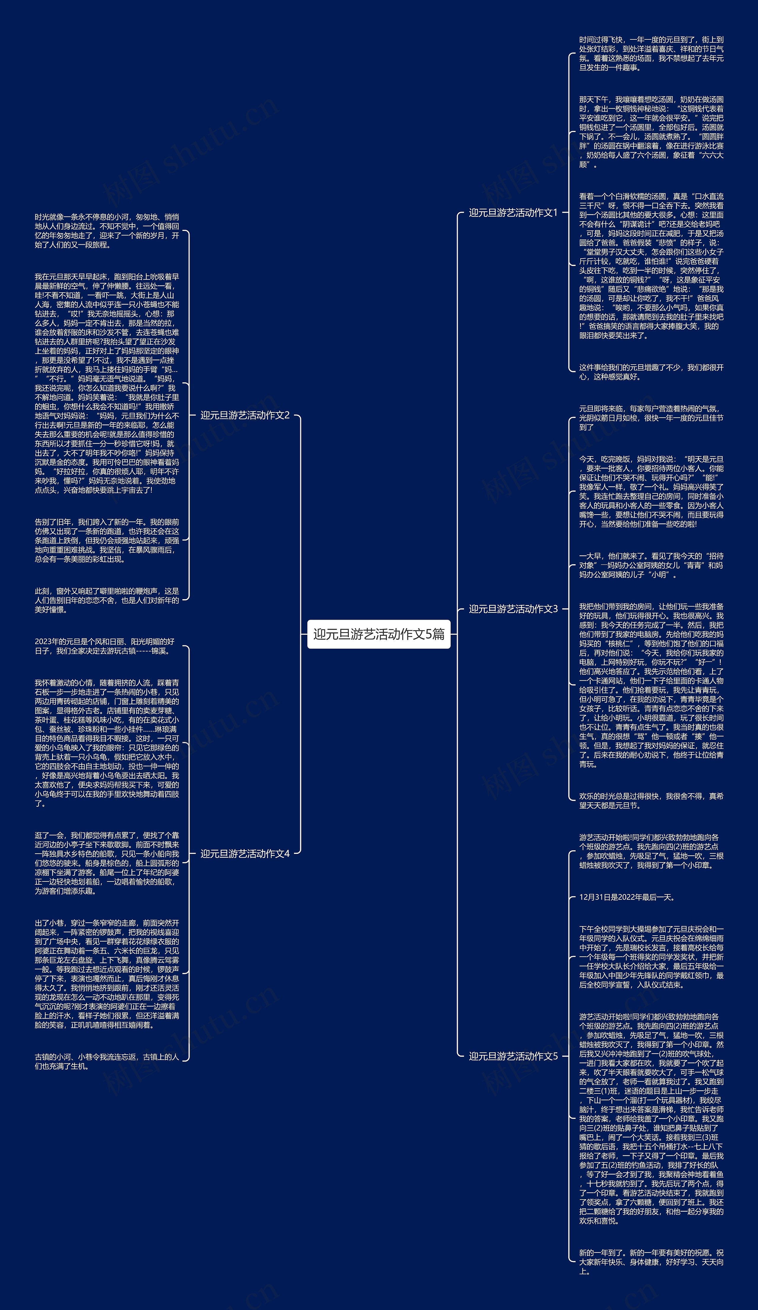 迎元旦游艺活动作文5篇思维导图
