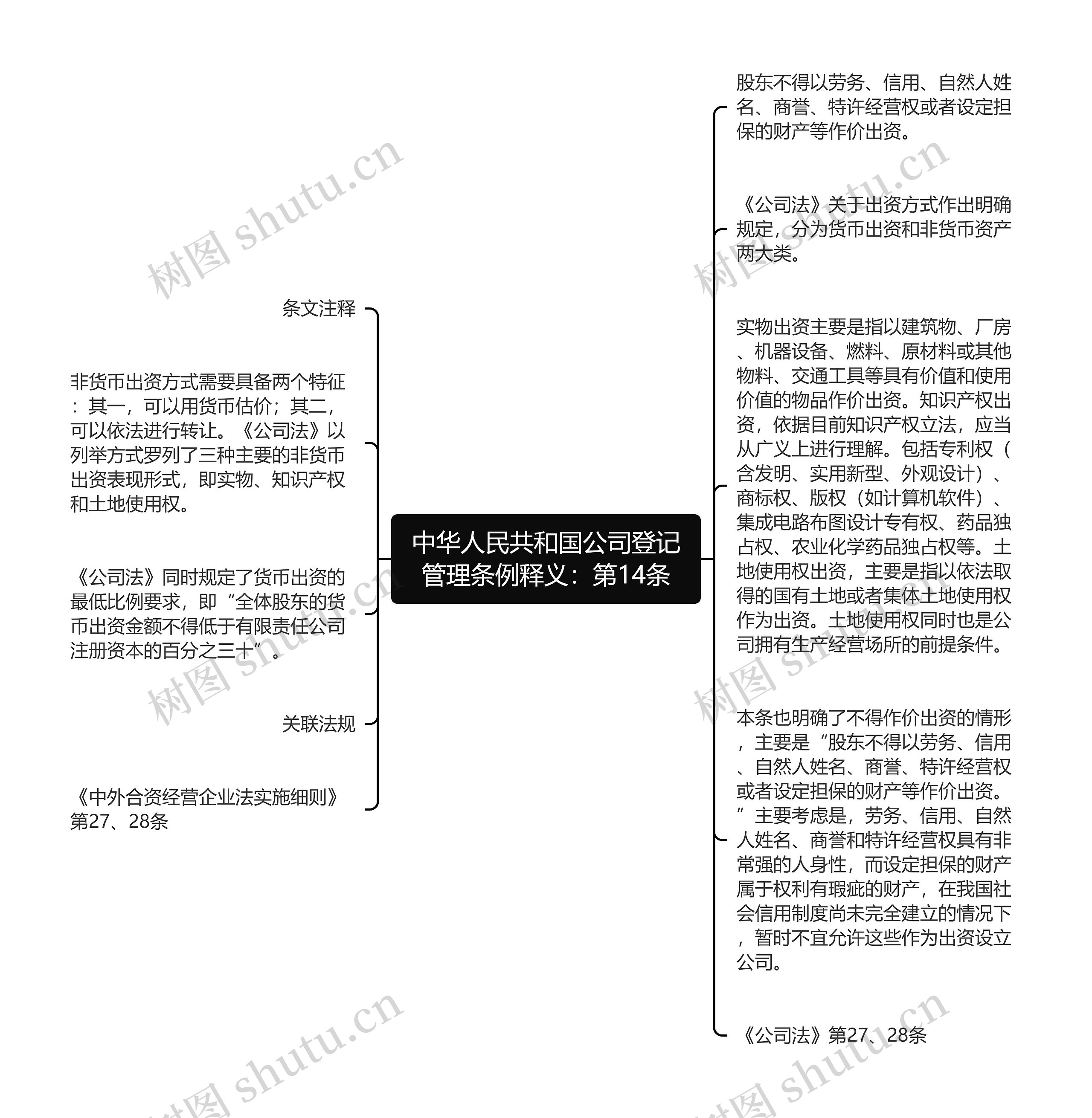 中华人民共和国公司登记管理条例释义：第14条思维导图