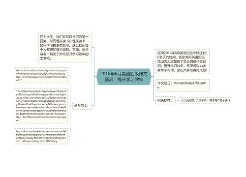 2016年6月英语四级作文预测：提升学习效率