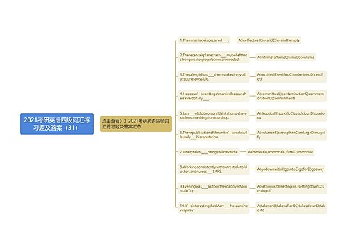 2021考研英语四级词汇练习题及答案（31）