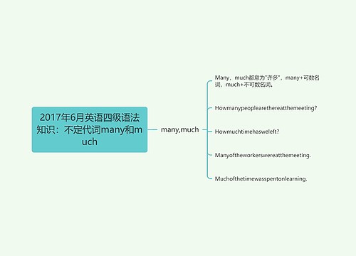 2017年6月英语四级语法知识：不定代词many和much