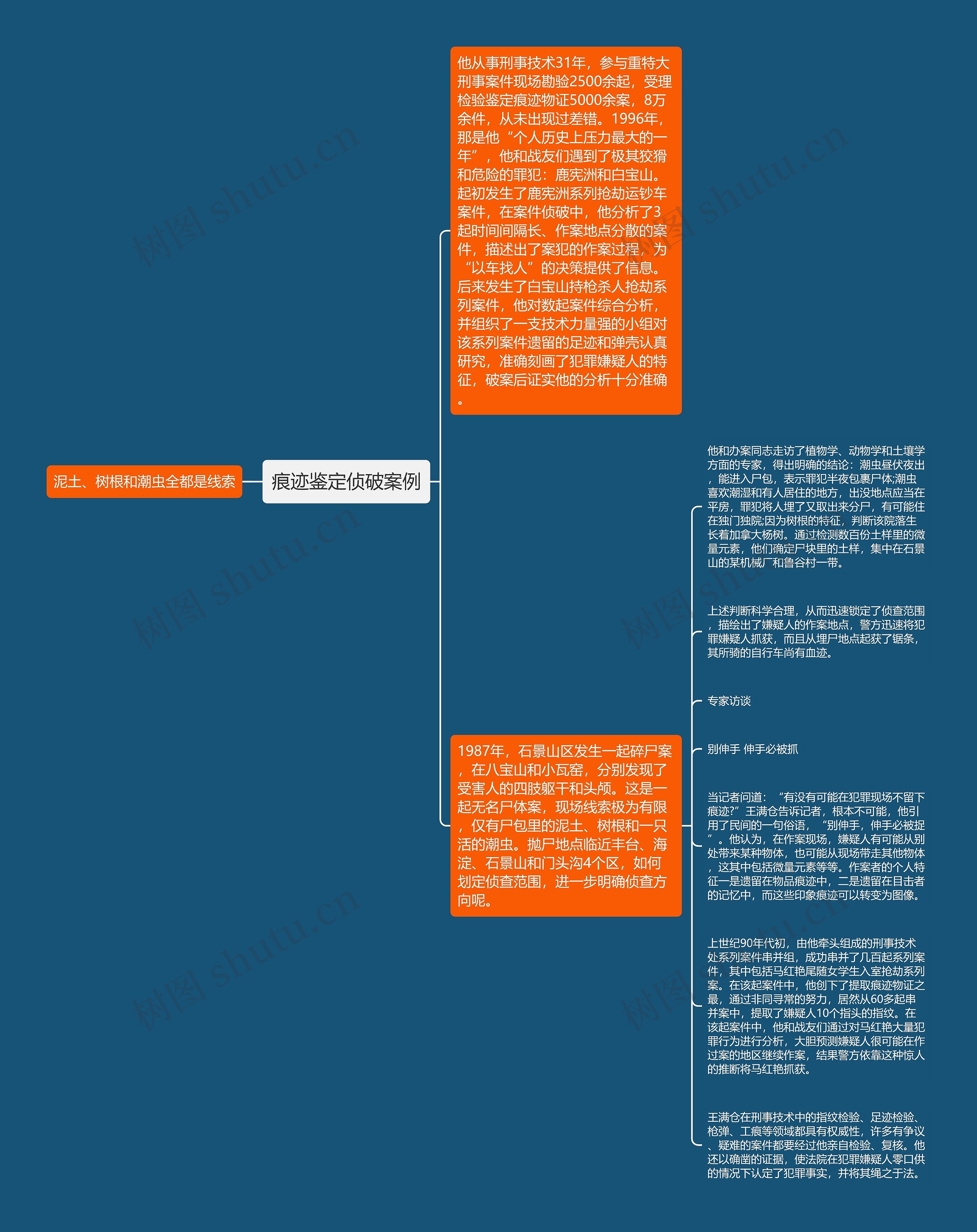 痕迹鉴定侦破案例思维导图