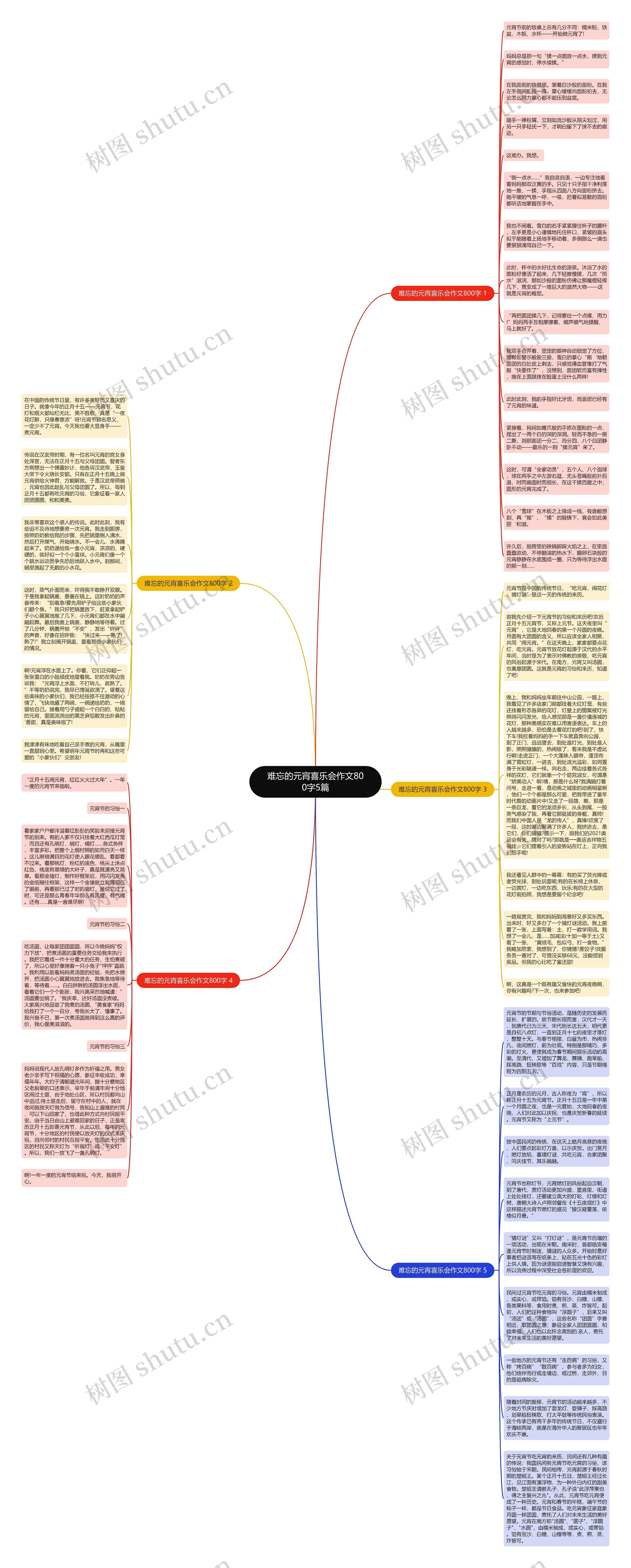 难忘的元宵喜乐会作文800字5篇思维导图