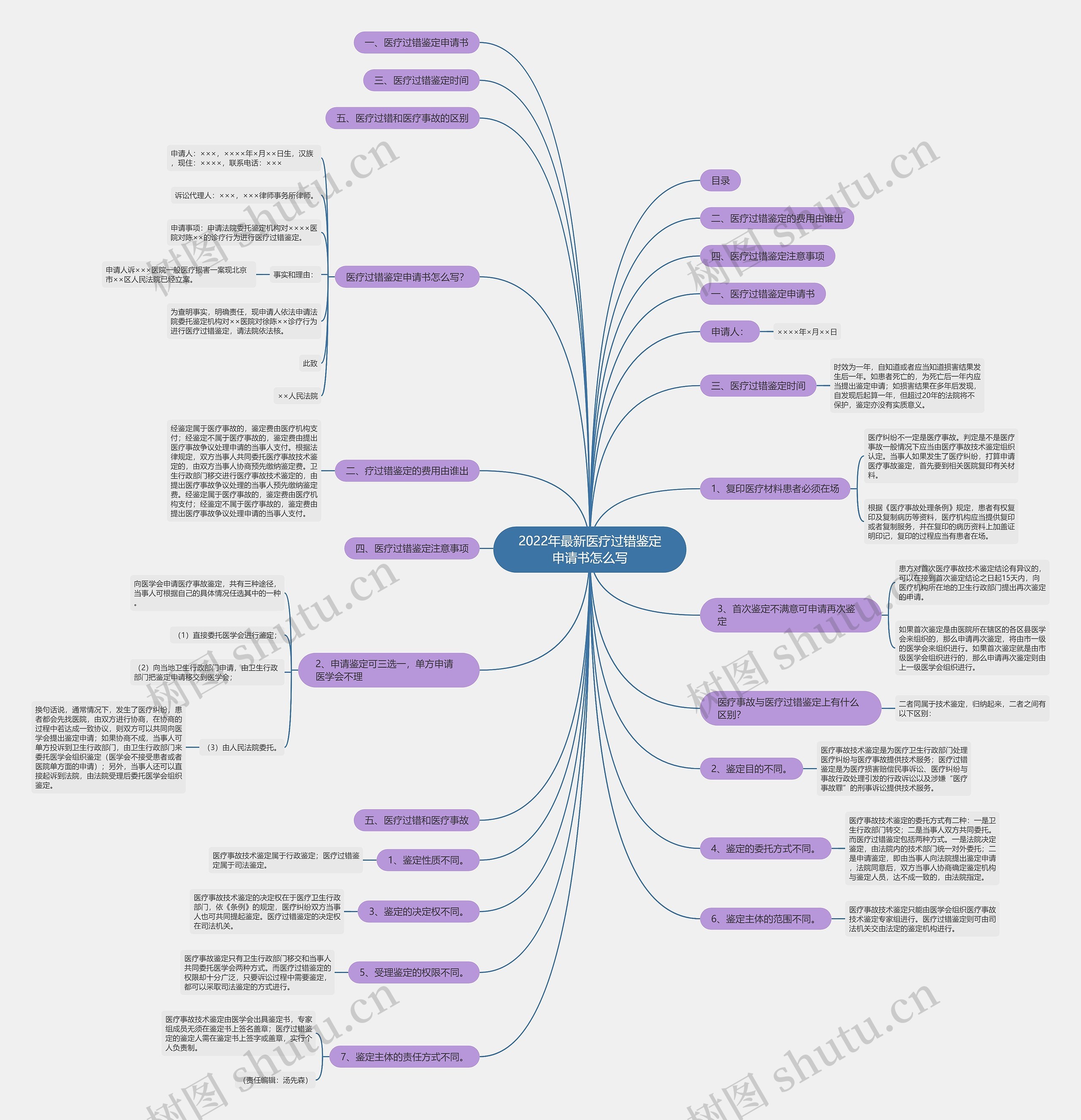 2022年最新医疗过错鉴定申请书怎么写思维导图