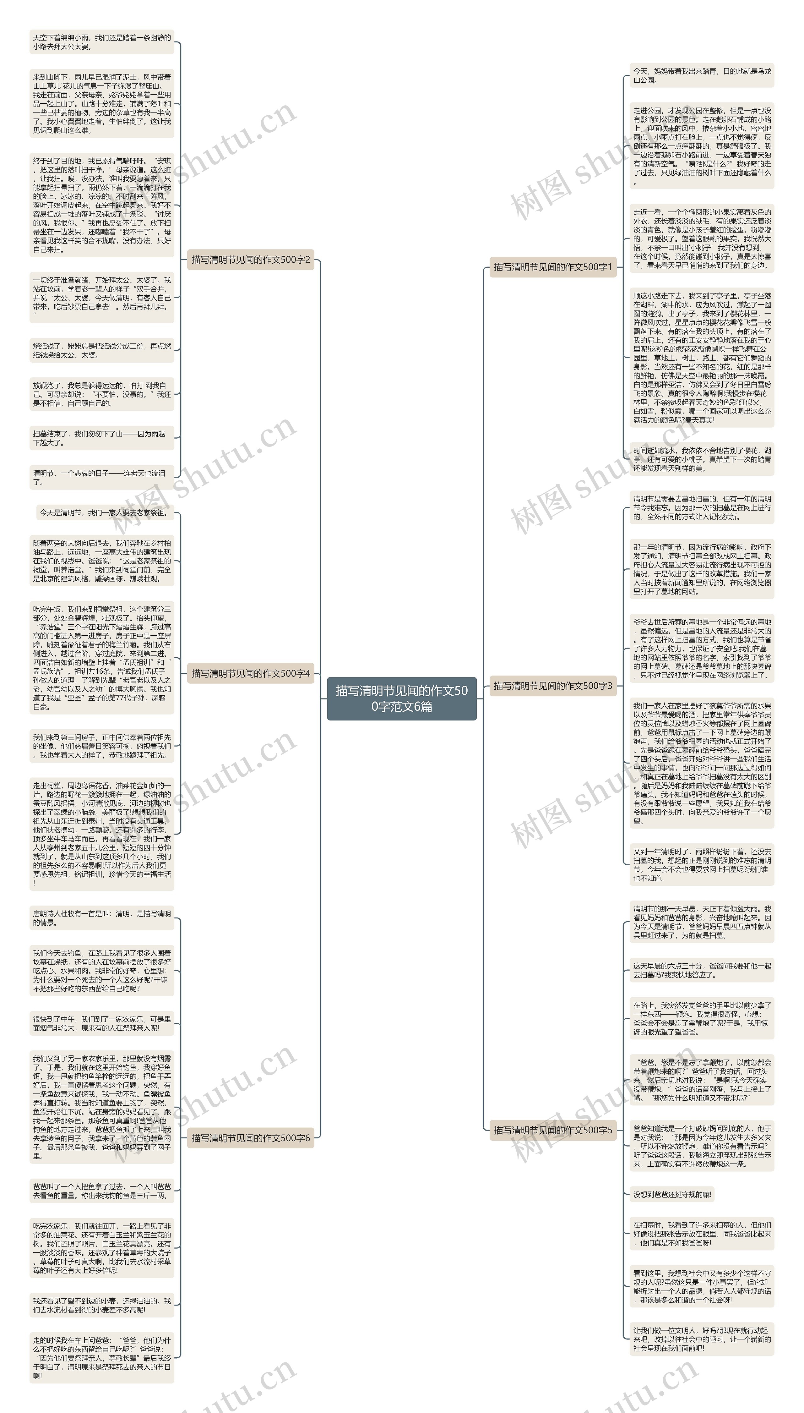 描写清明节见闻的作文500字范文6篇思维导图
