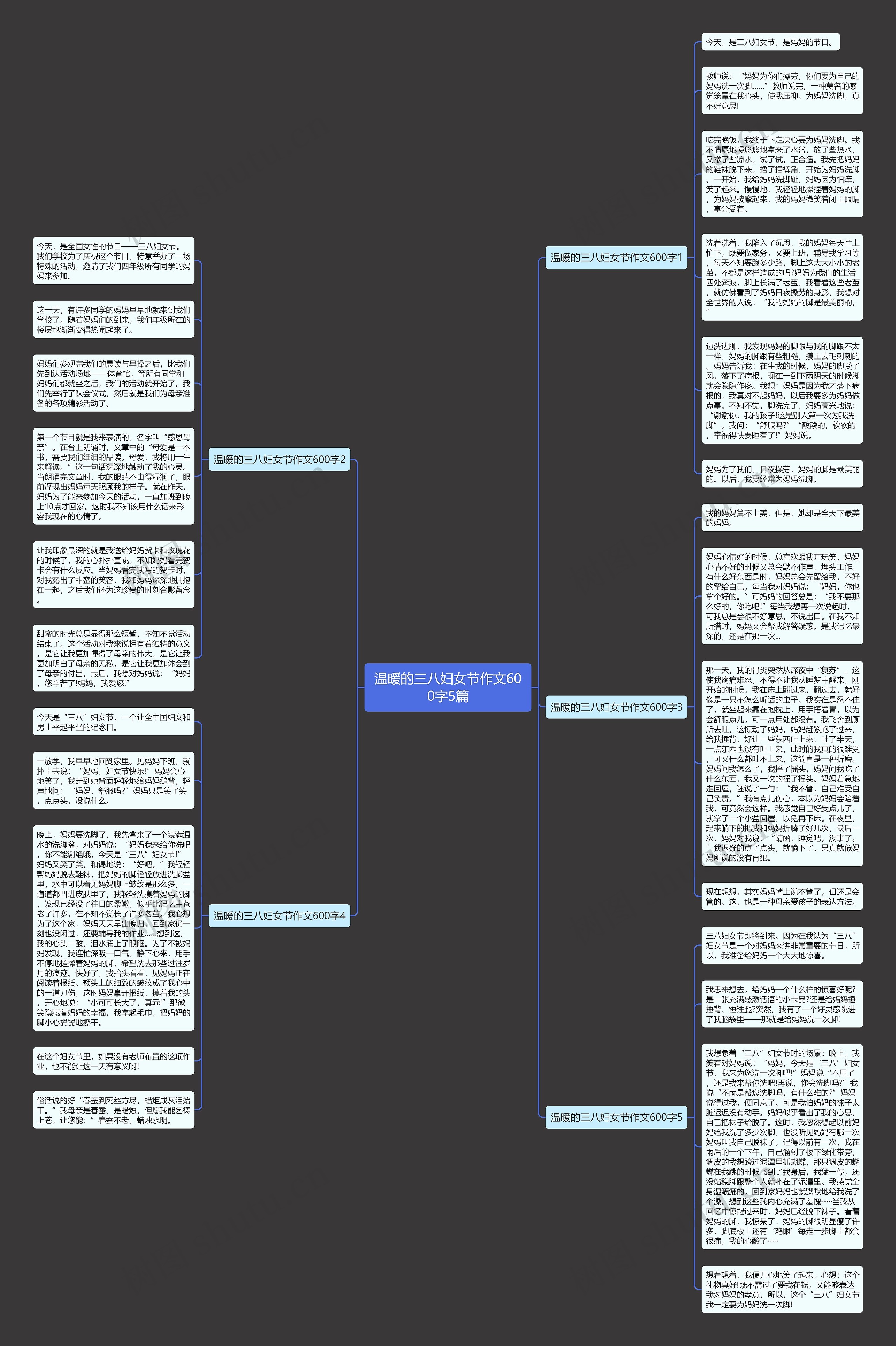 温暖的三八妇女节作文600字5篇思维导图