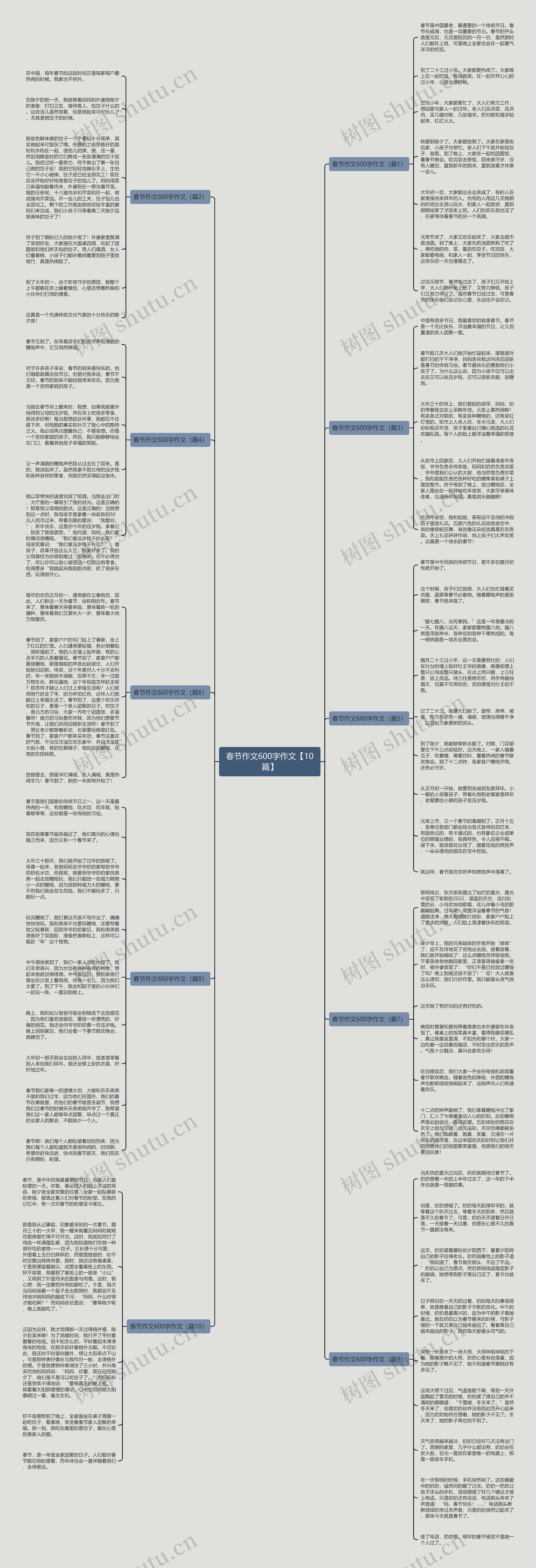 春节作文600字作文【10篇】思维导图