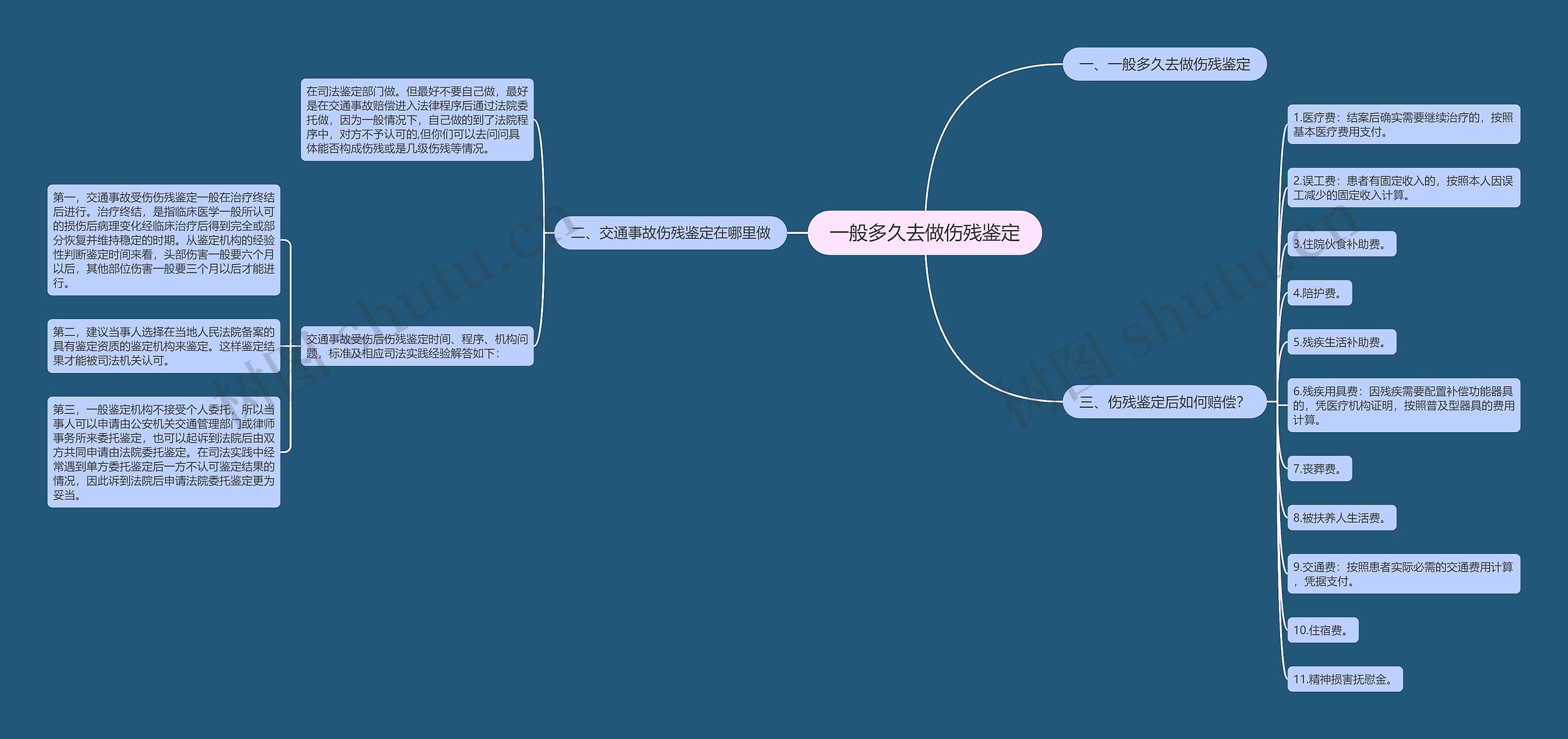 一般多久去做伤残鉴定思维导图