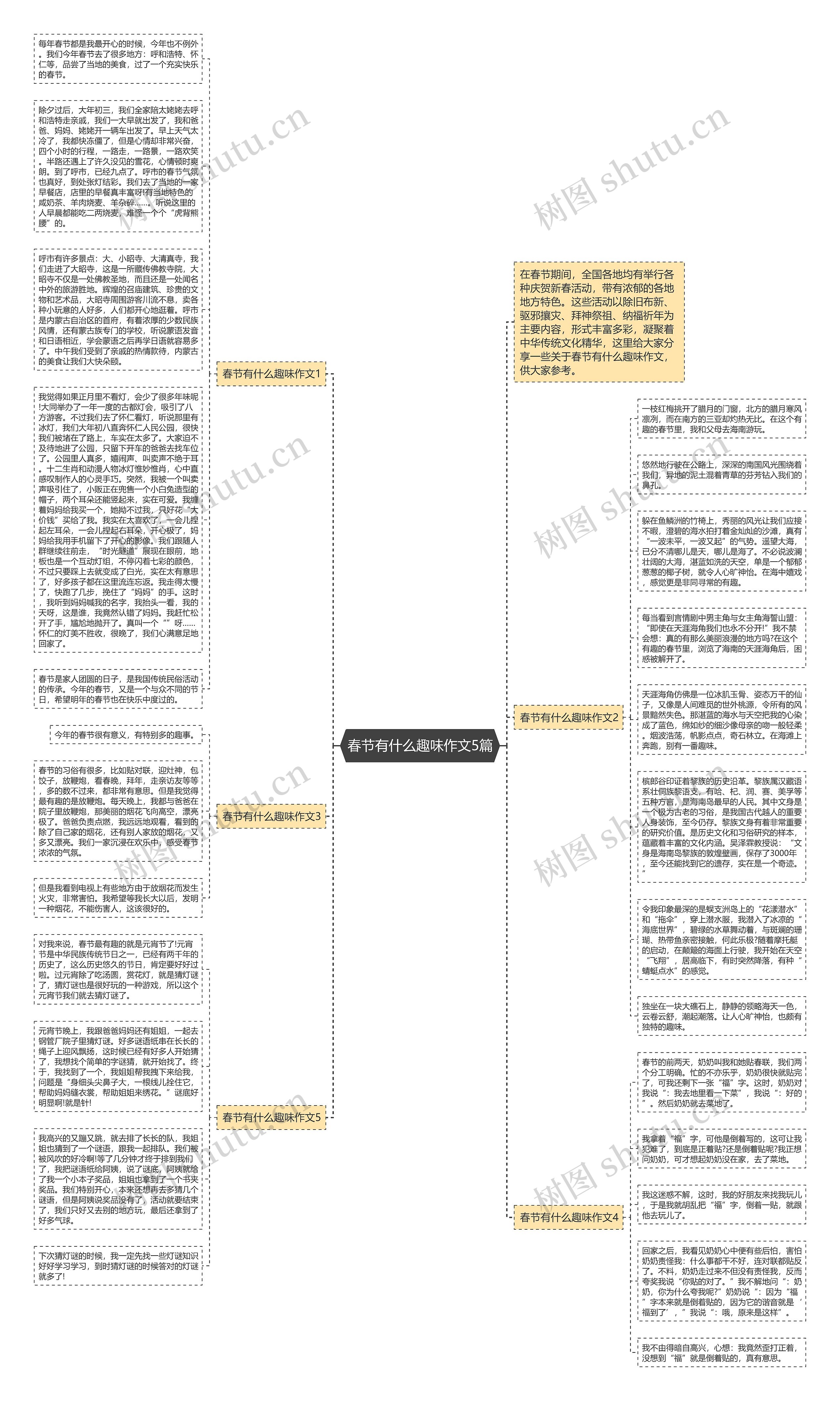 春节有什么趣味作文5篇思维导图