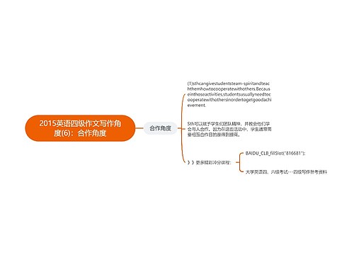 2015英语四级作文写作角度(6)：合作角度