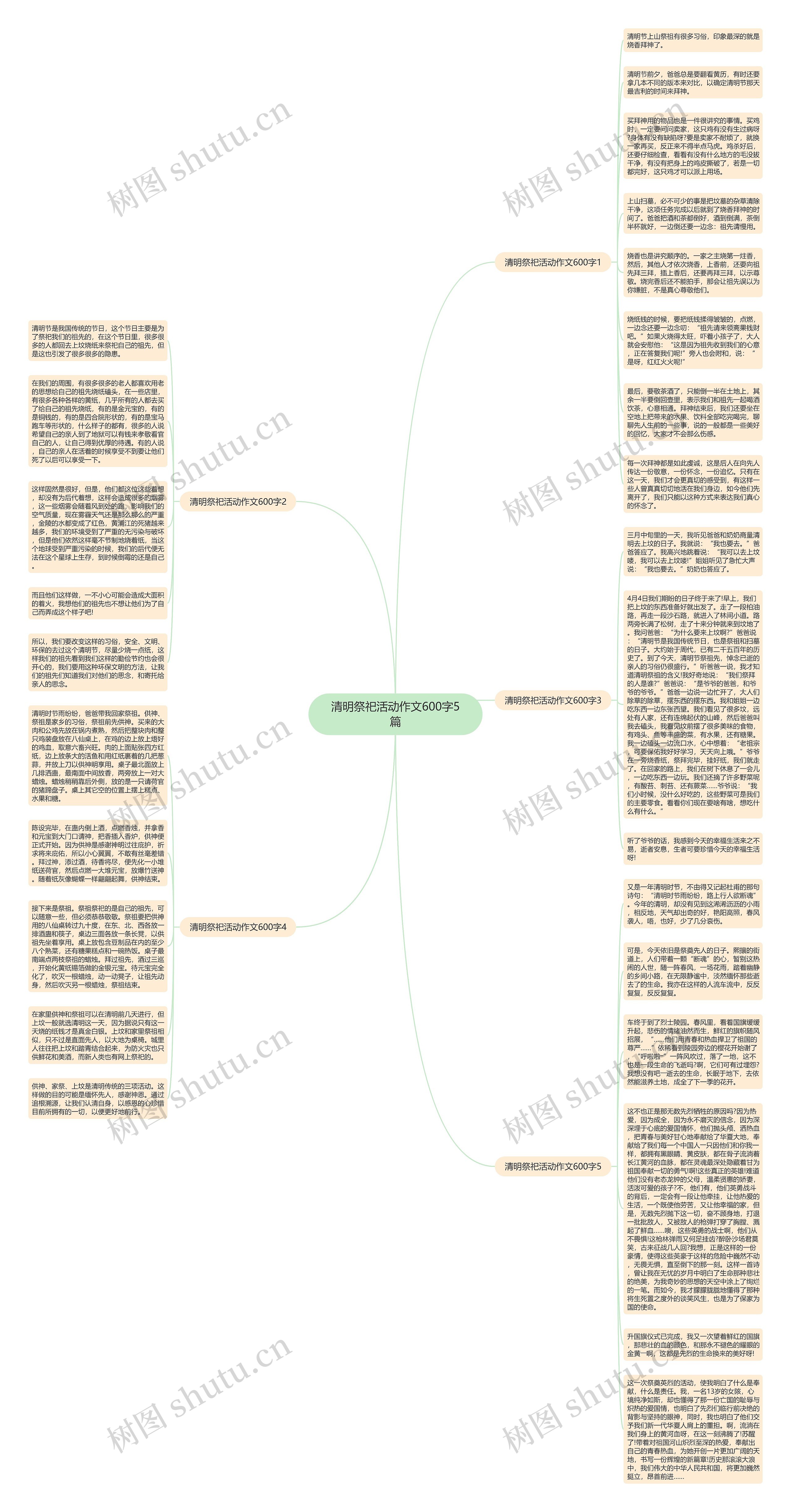清明祭祀活动作文600字5篇思维导图