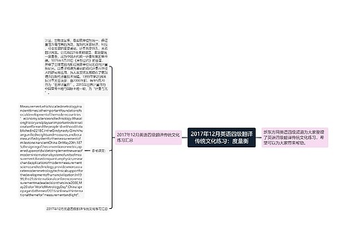 2017年12月英语四级翻译传统文化练习：度量衡