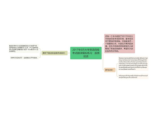 2017年6月大学英语四级考试翻译模拟练习：股票投资