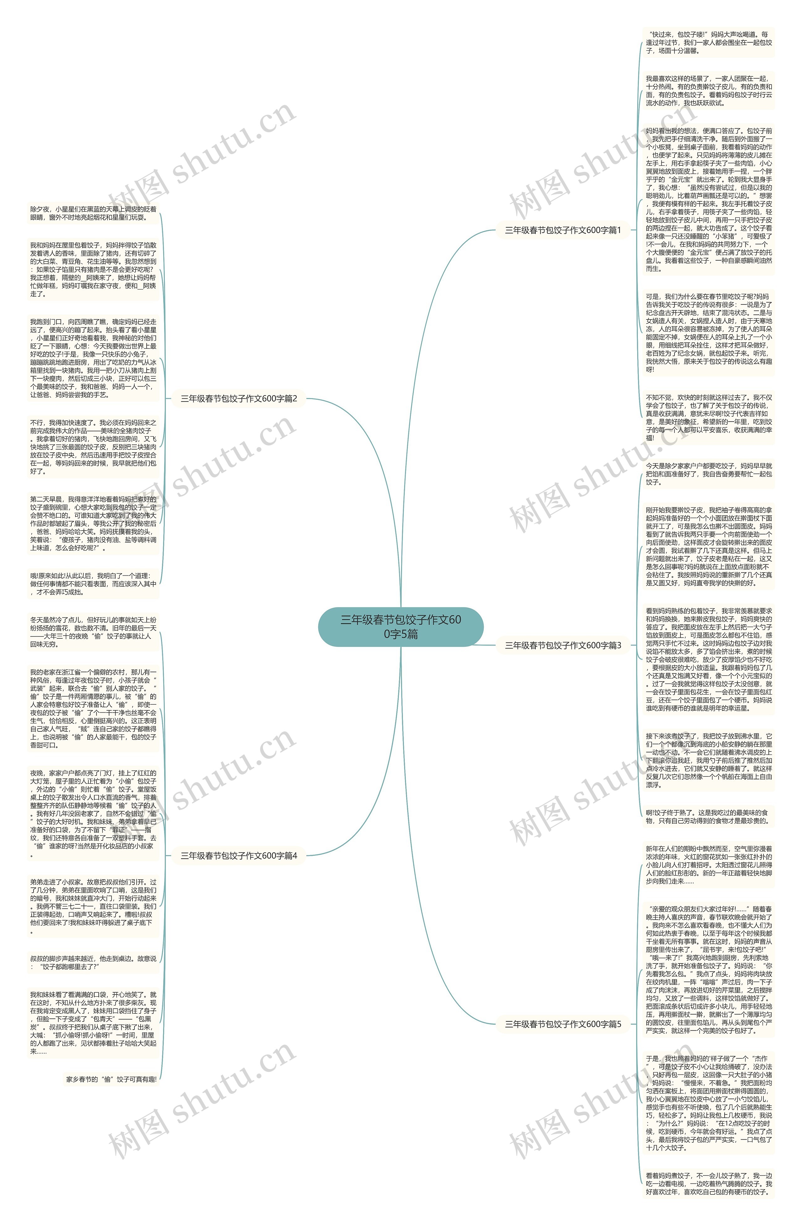 三年级春节包饺子作文600字5篇思维导图