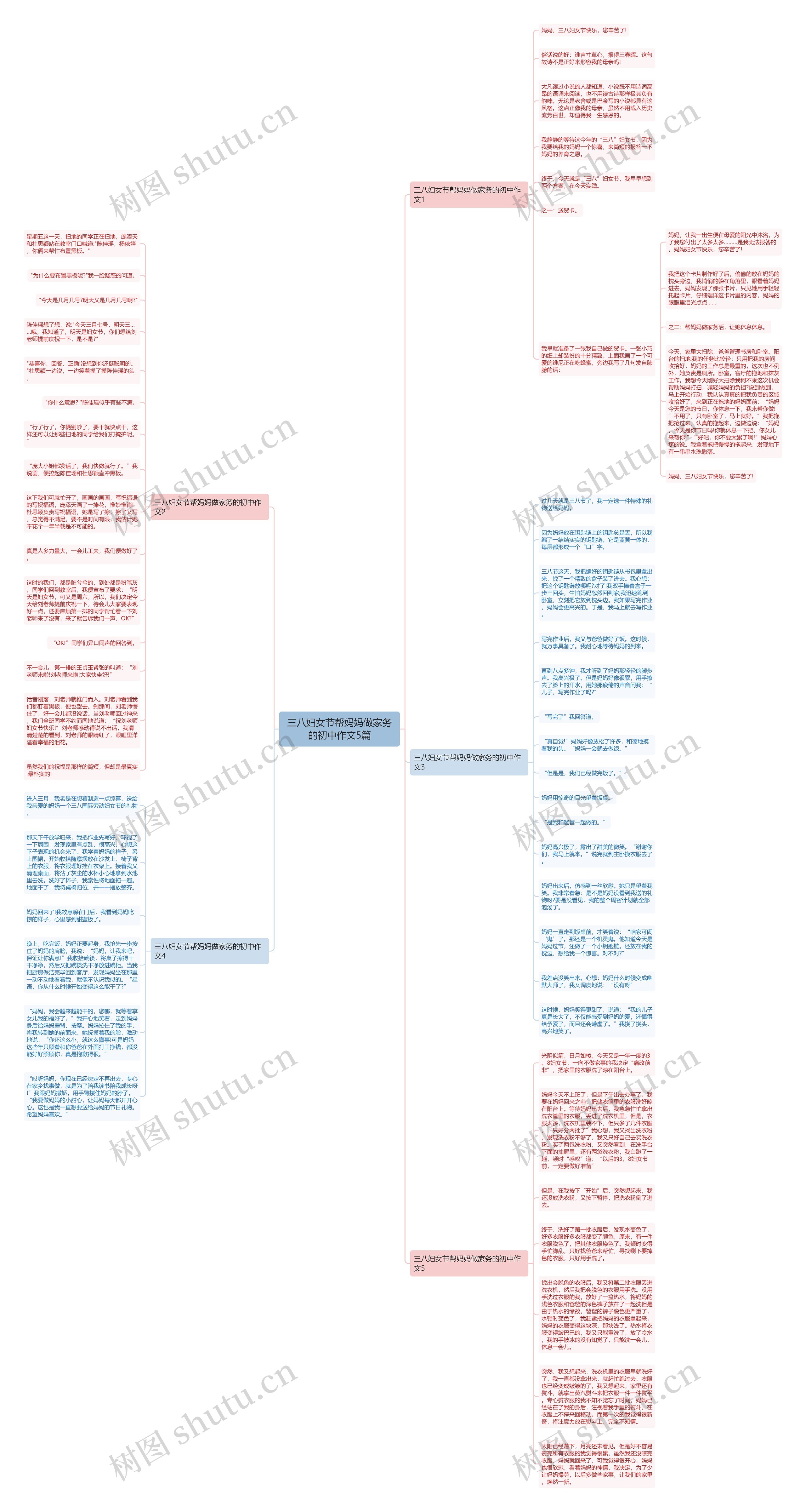 三八妇女节帮妈妈做家务的初中作文5篇思维导图