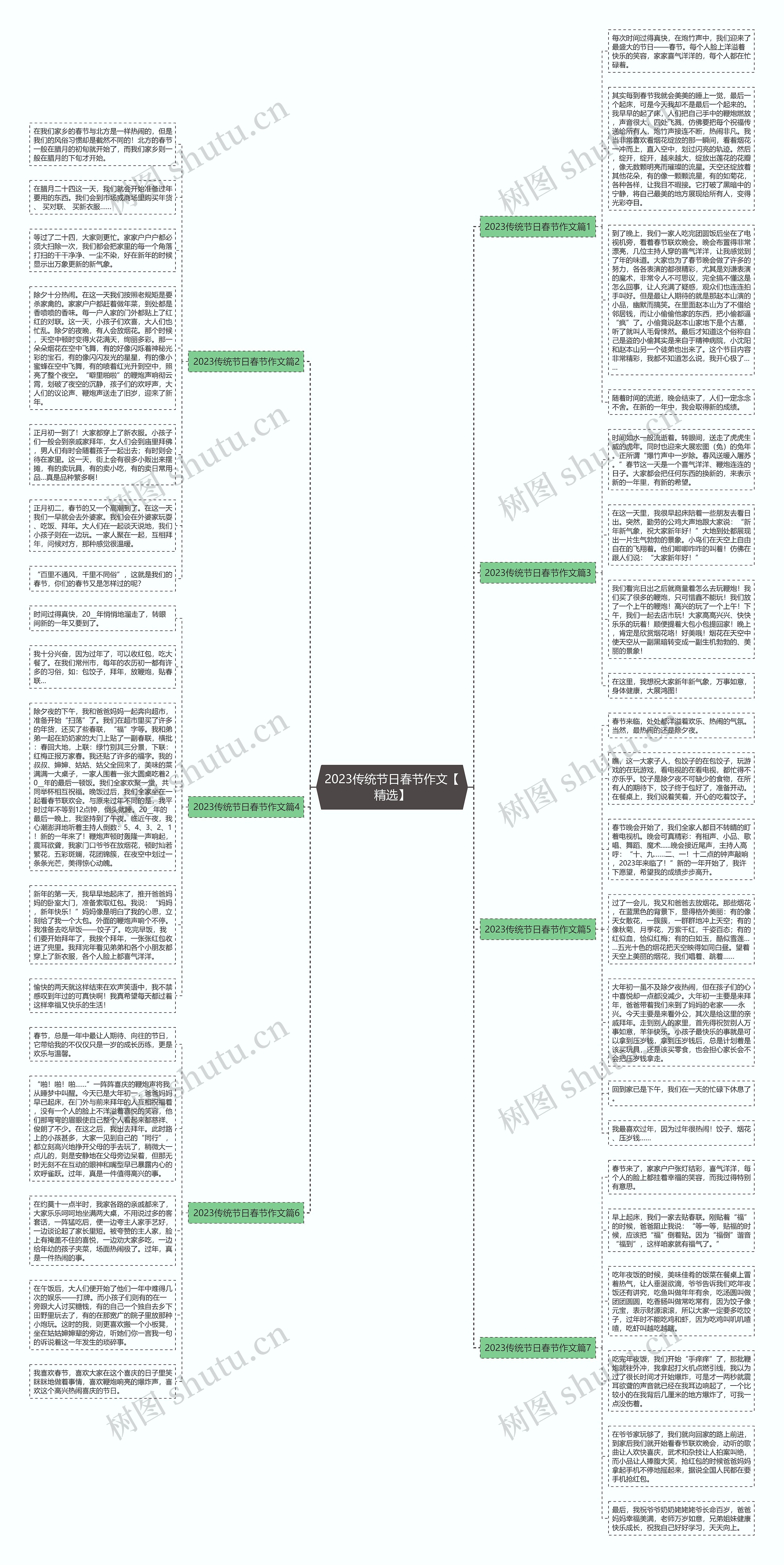 2023传统节日春节作文【精选】思维导图