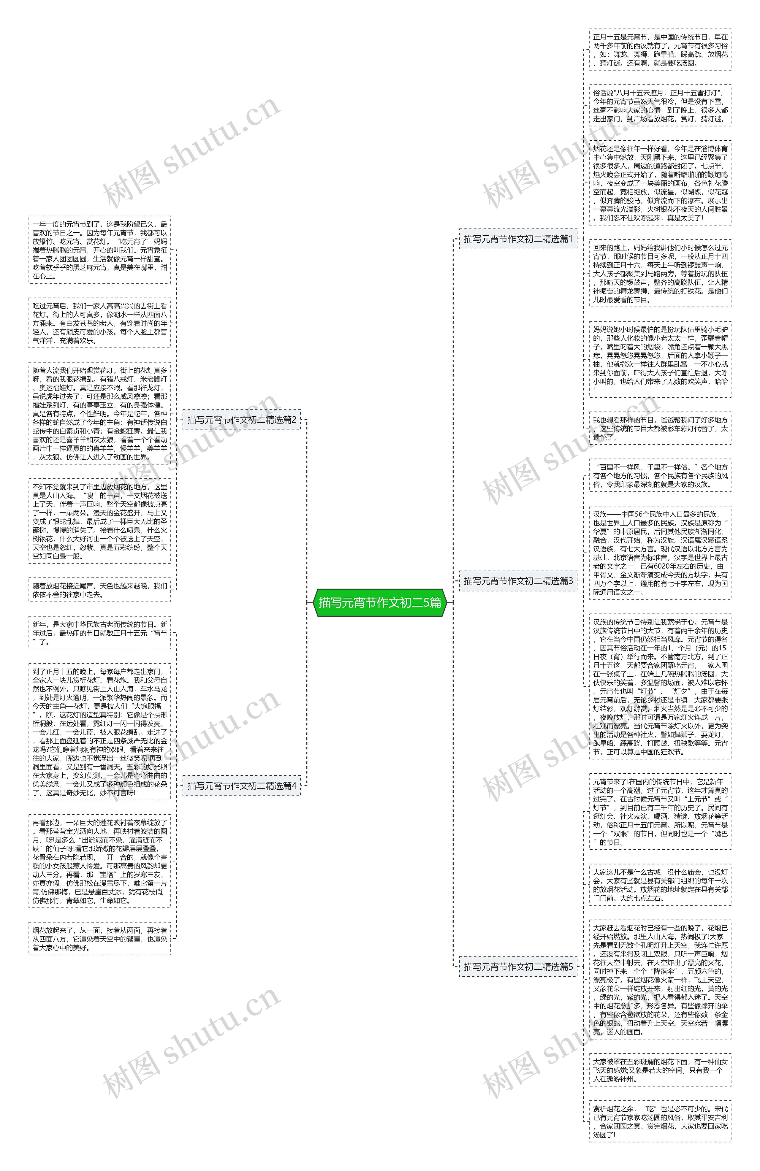 描写元宵节作文初二5篇思维导图