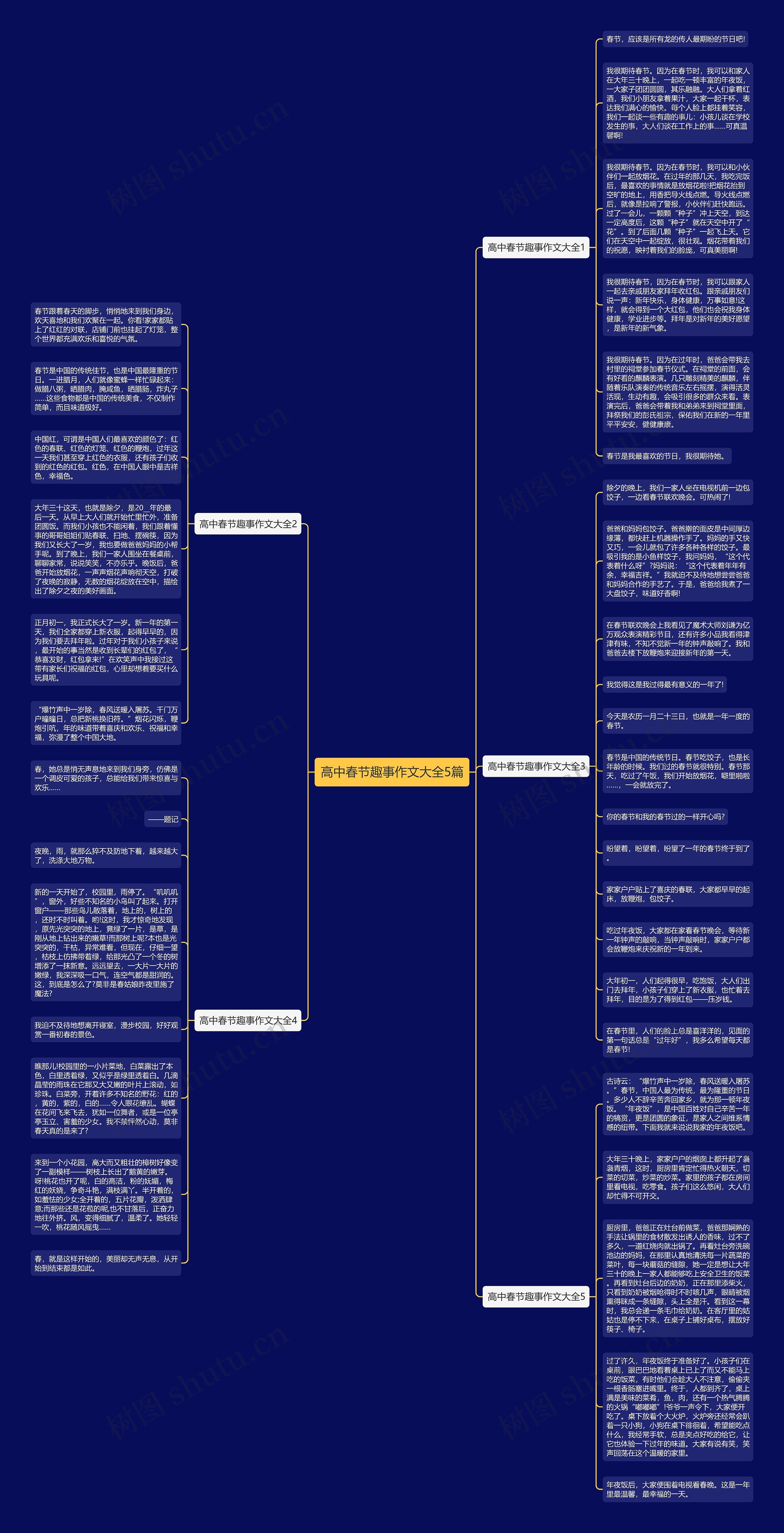 高中春节趣事作文大全5篇思维导图