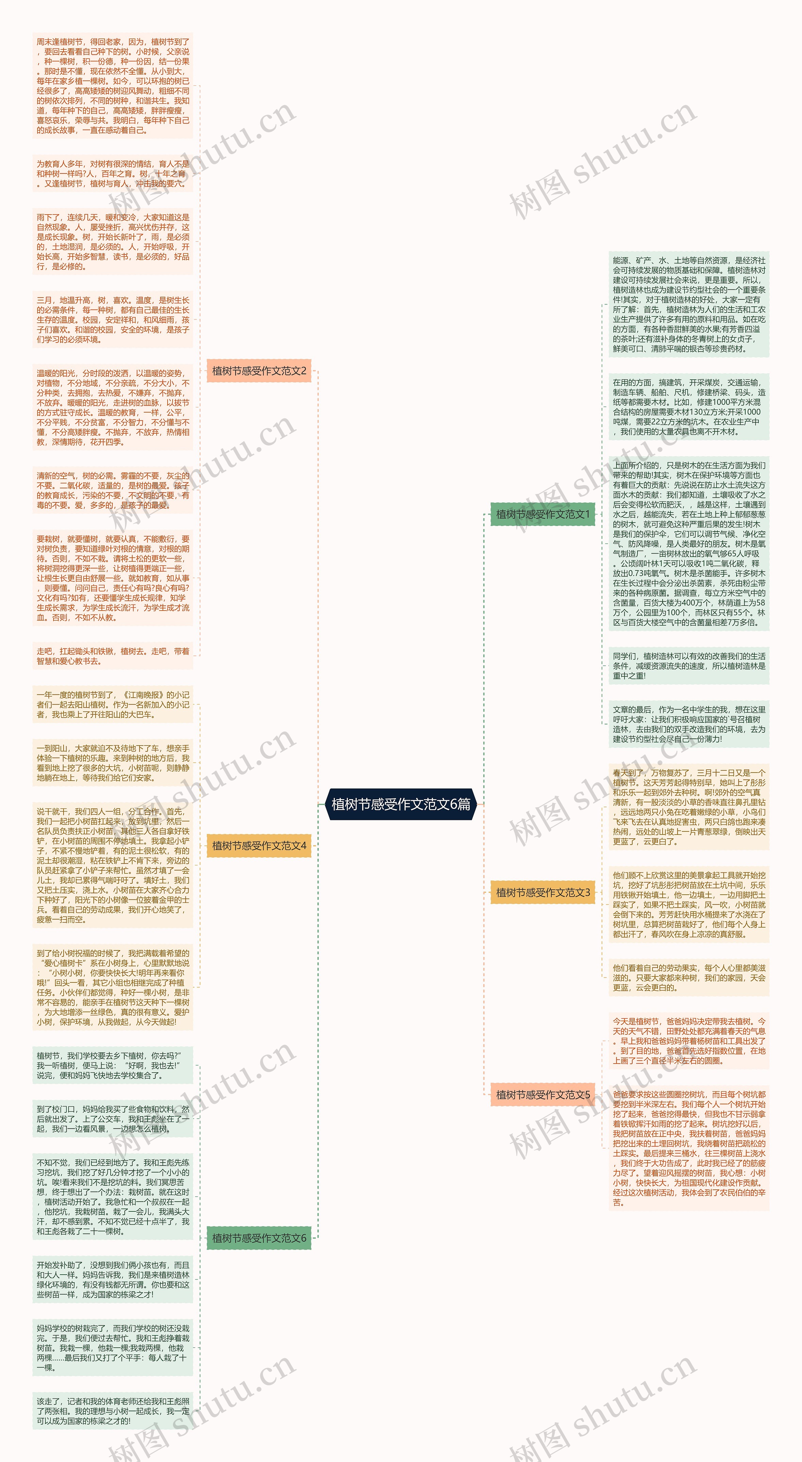 植树节感受作文范文6篇思维导图