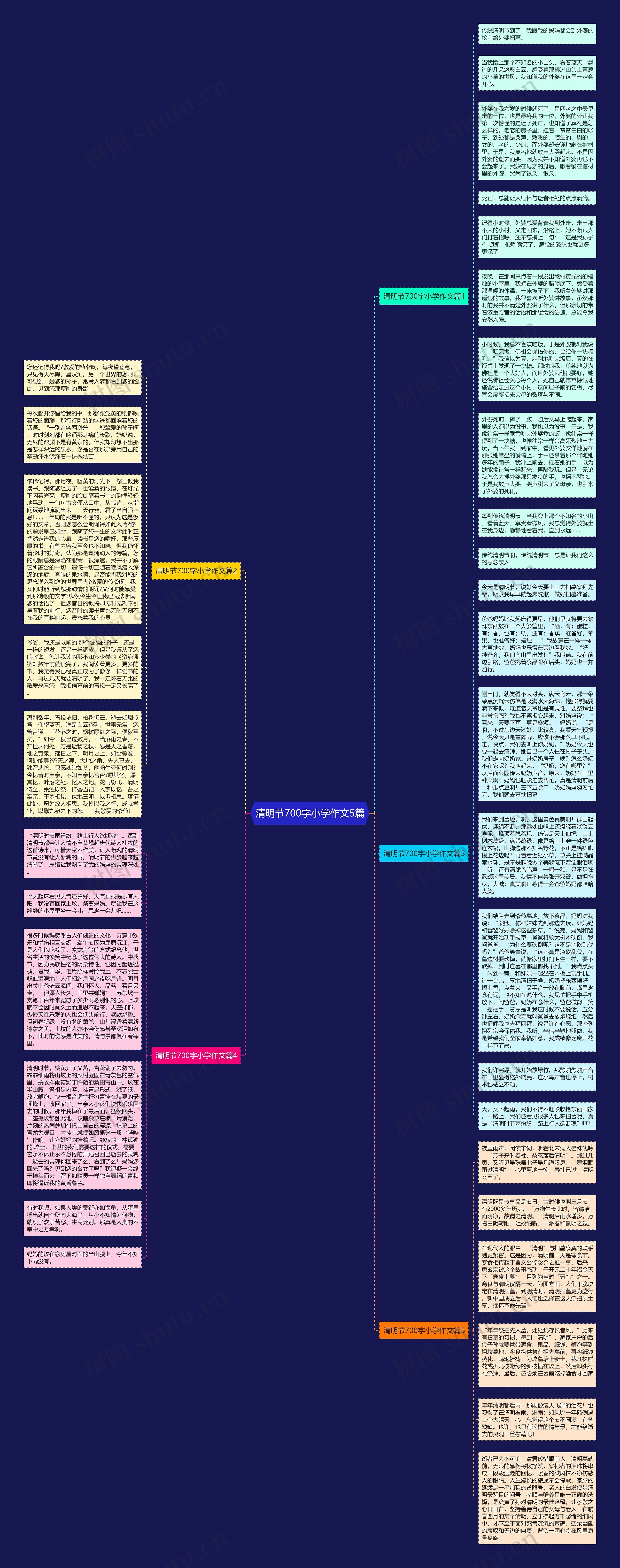 清明节700字小学作文5篇思维导图