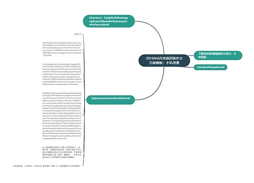 2016年6月英语四级作文万能模板：手机用量