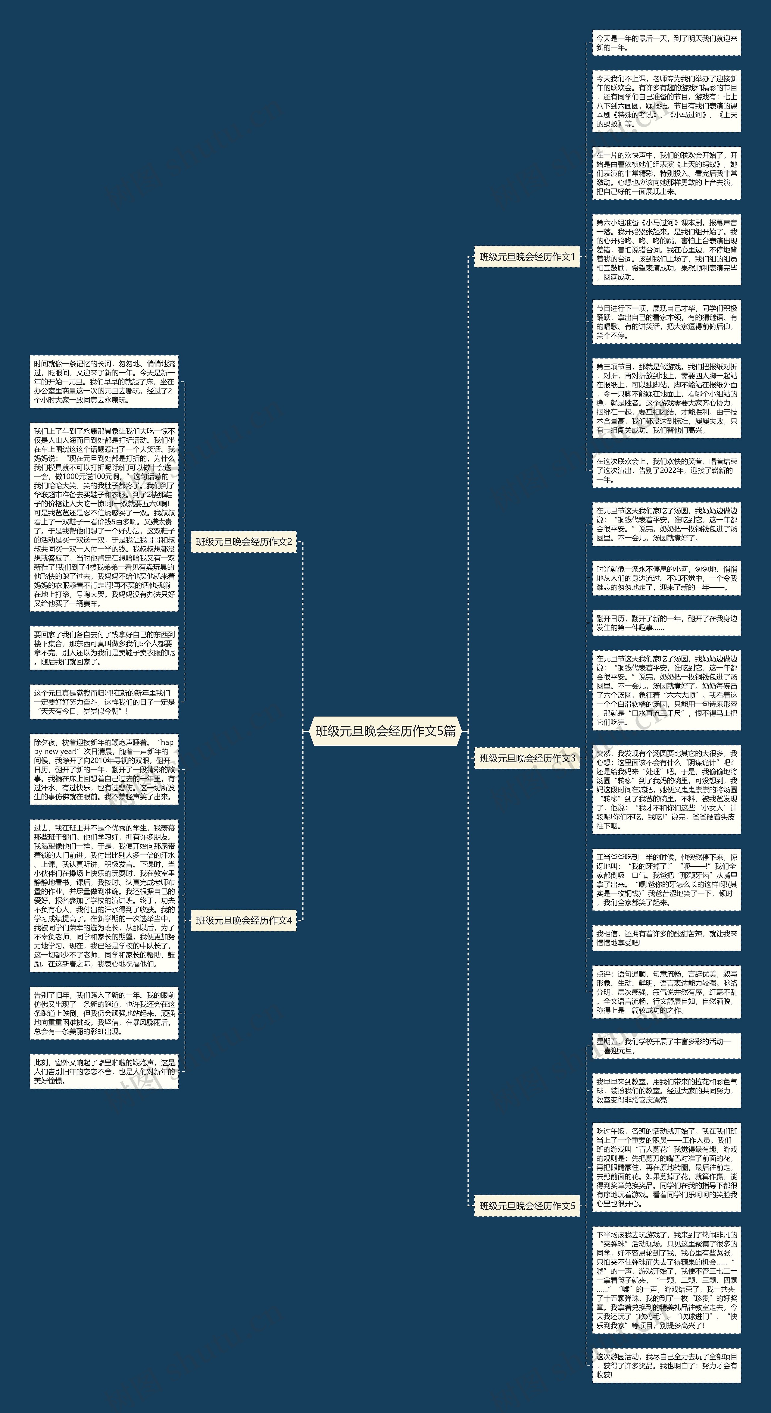 班级元旦晚会经历作文5篇思维导图