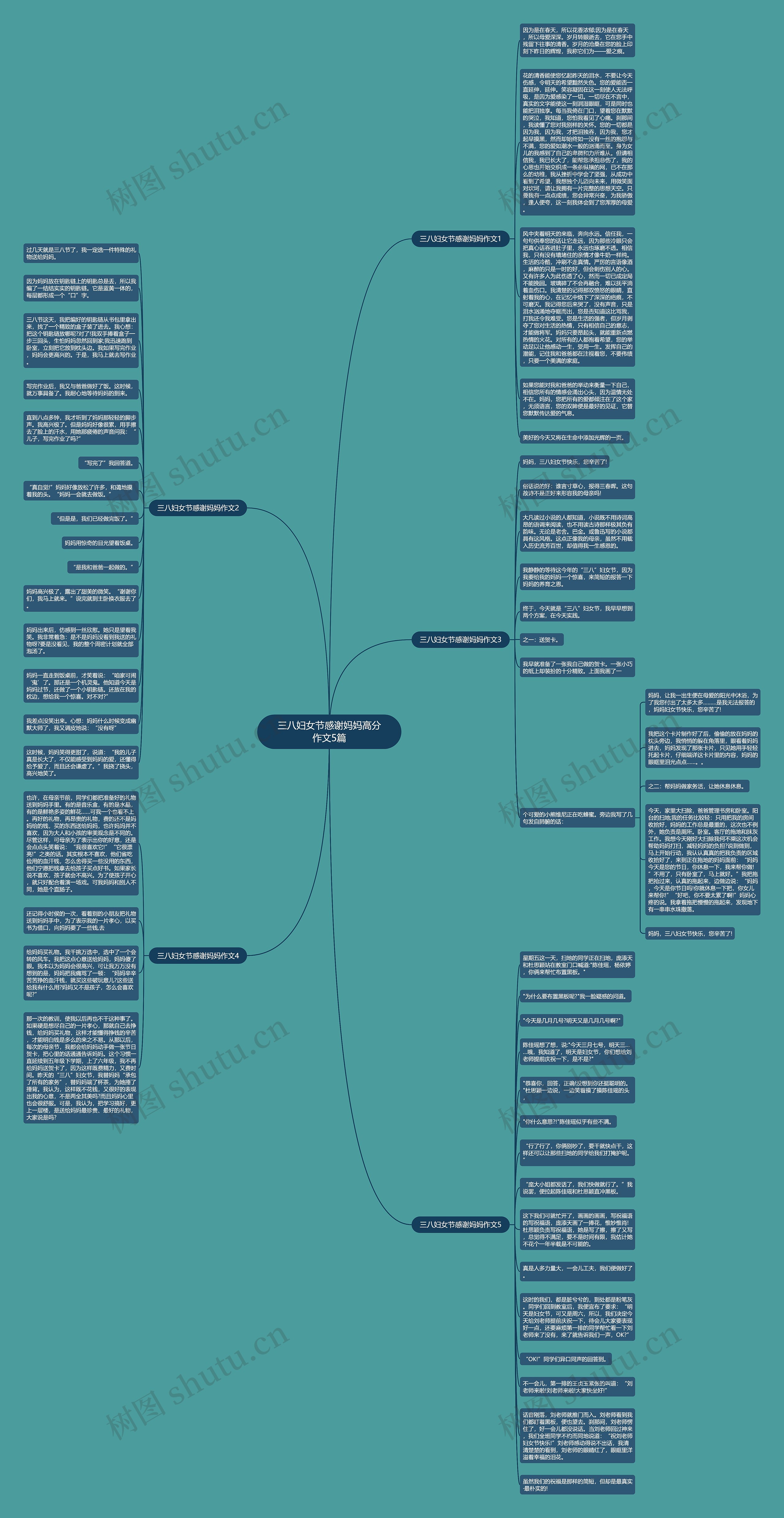 三八妇女节感谢妈妈高分作文5篇思维导图