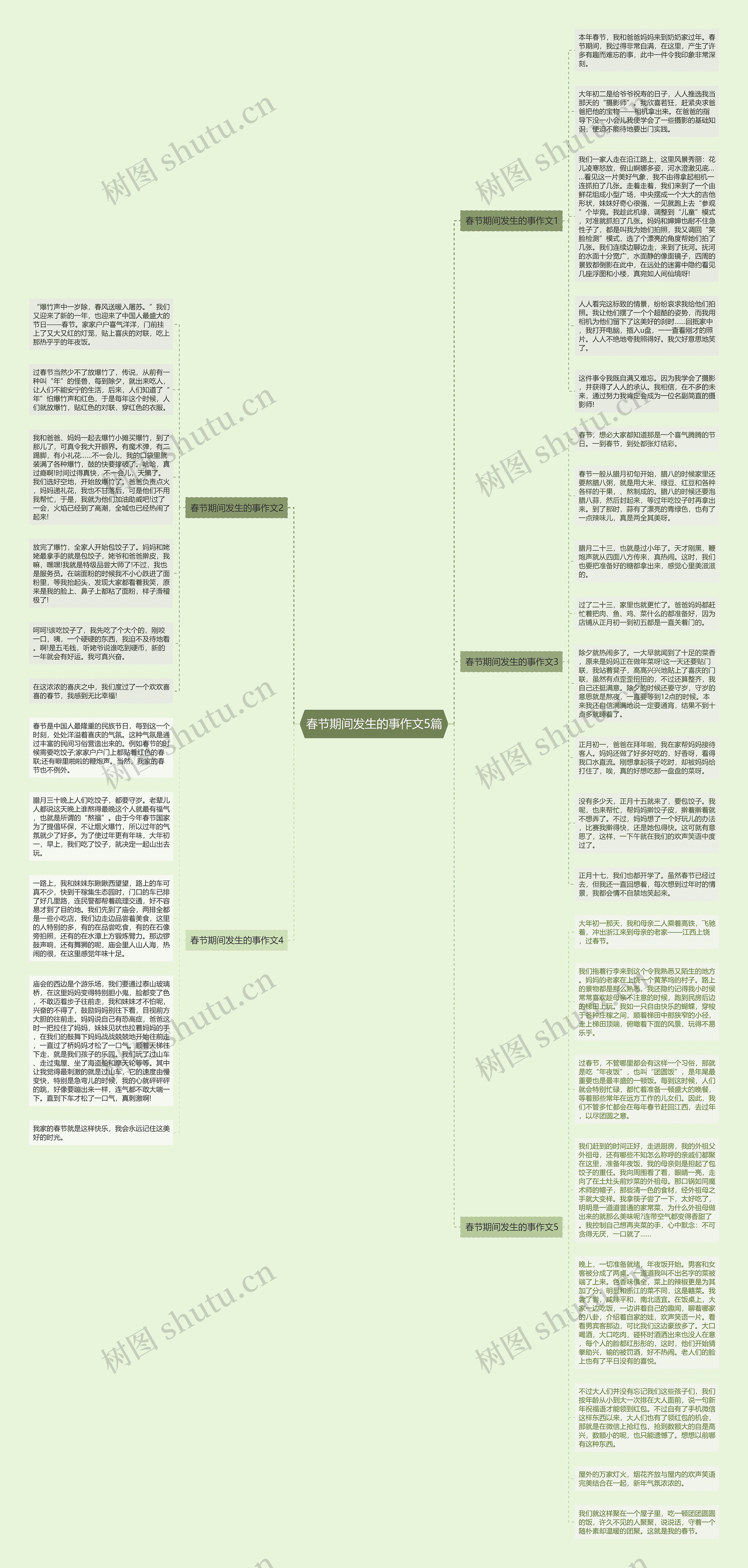 春节期间发生的事作文5篇思维导图