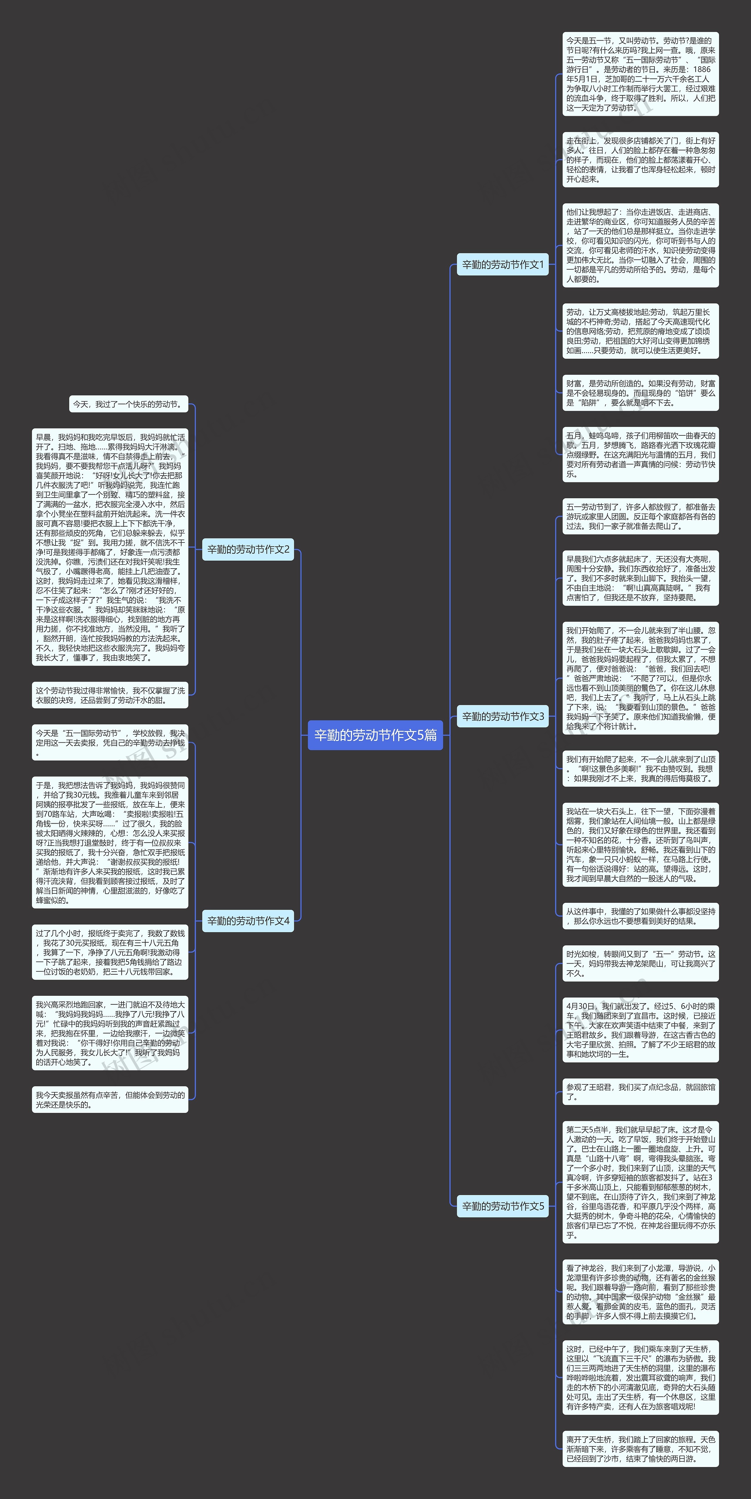 辛勤的劳动节作文5篇思维导图