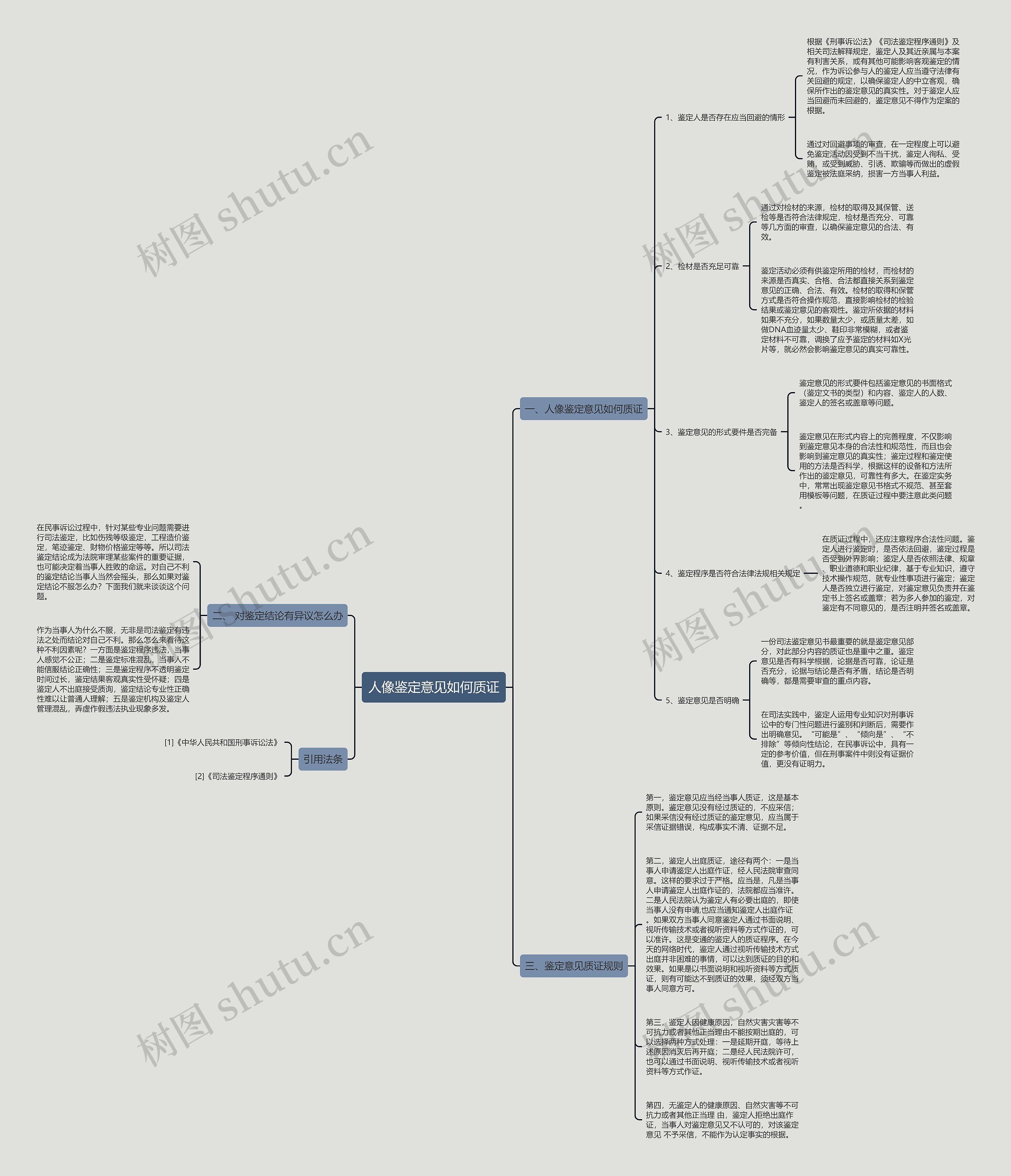 人像鉴定意见如何质证思维导图