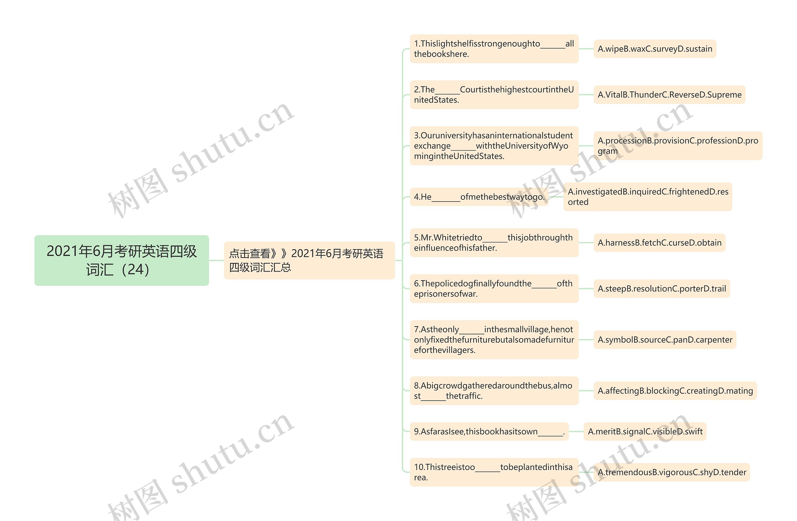 2021年6月考研英语四级词汇（24）