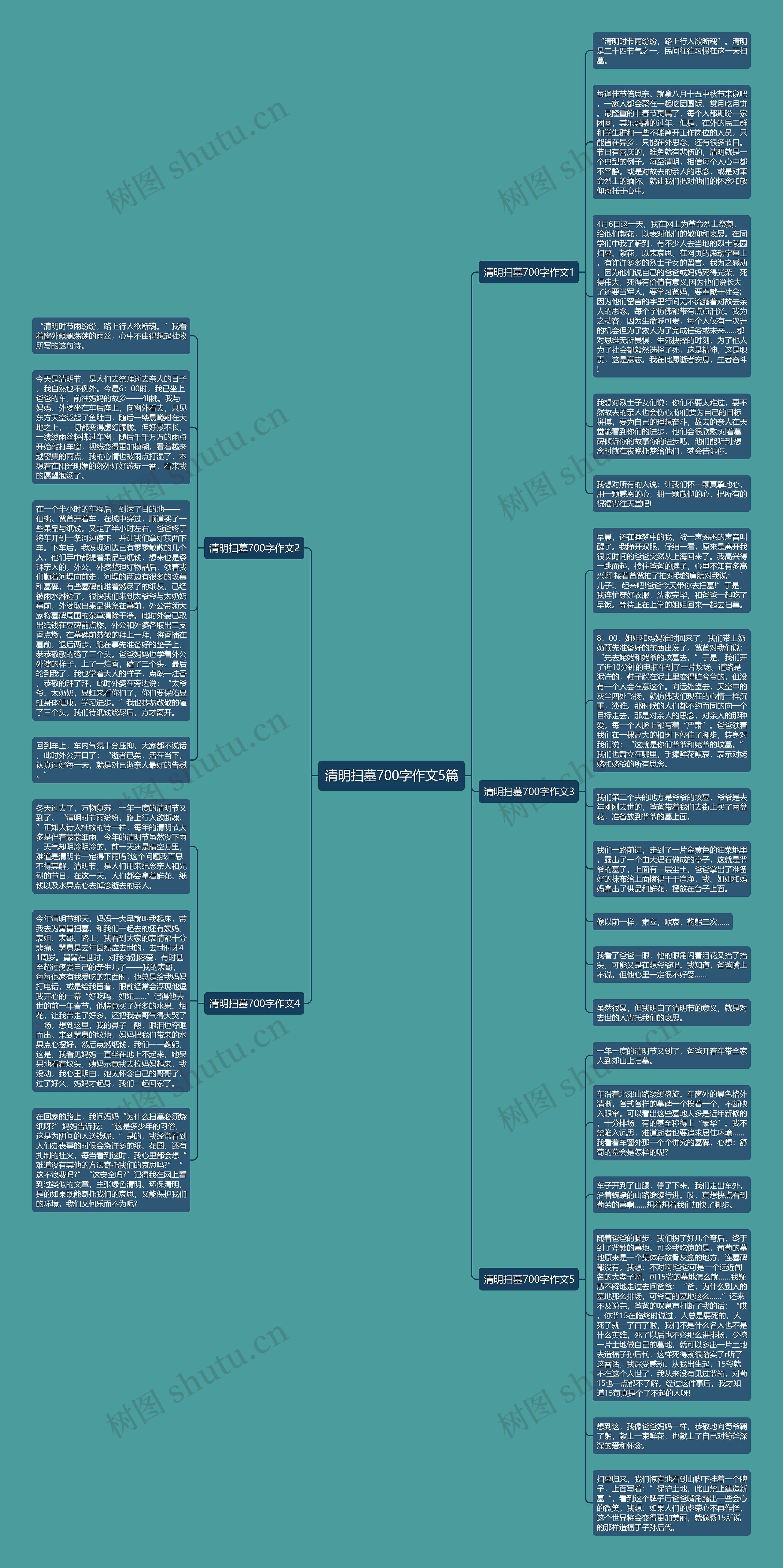清明扫墓700字作文5篇思维导图