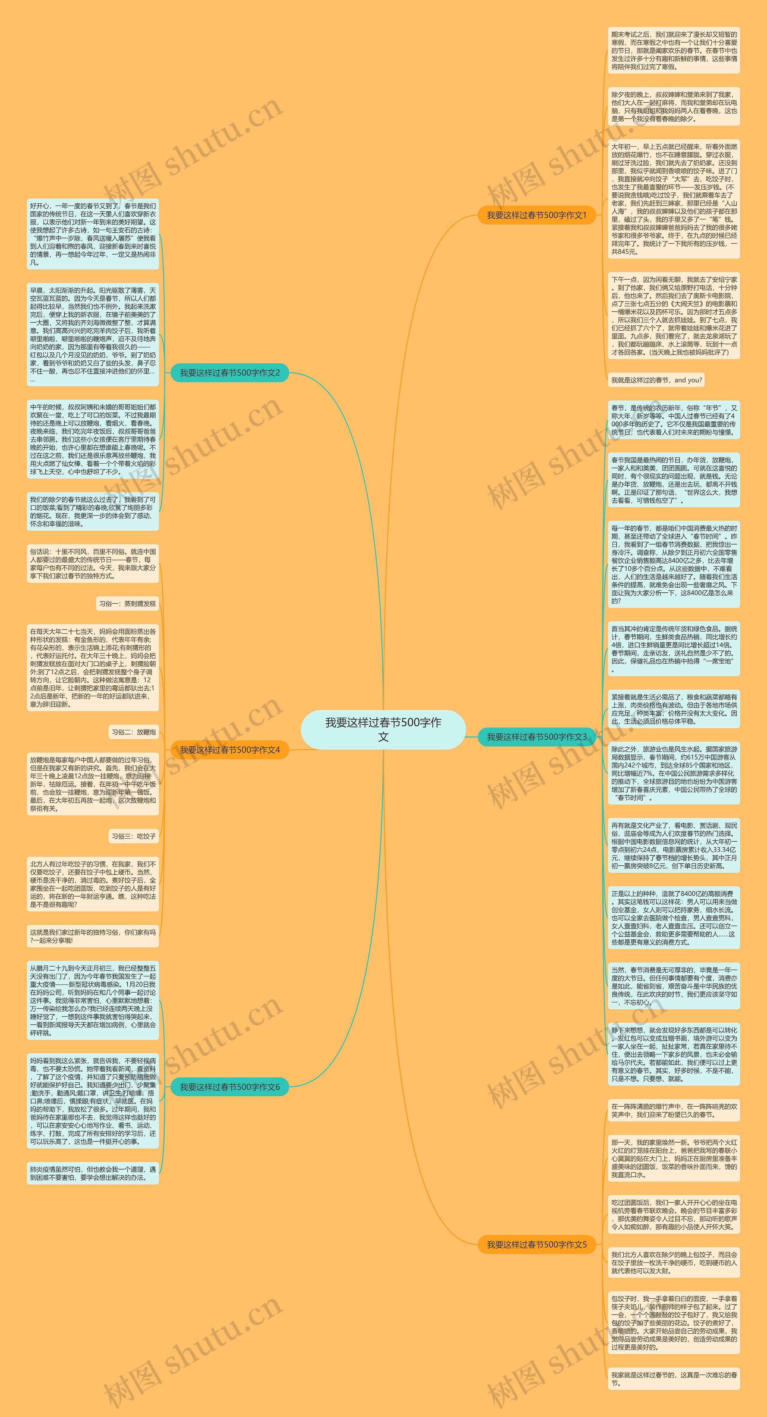 我要这样过春节500字作文思维导图