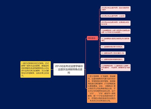 2012司法考试法理学辅导：法理学法律解释重点资料