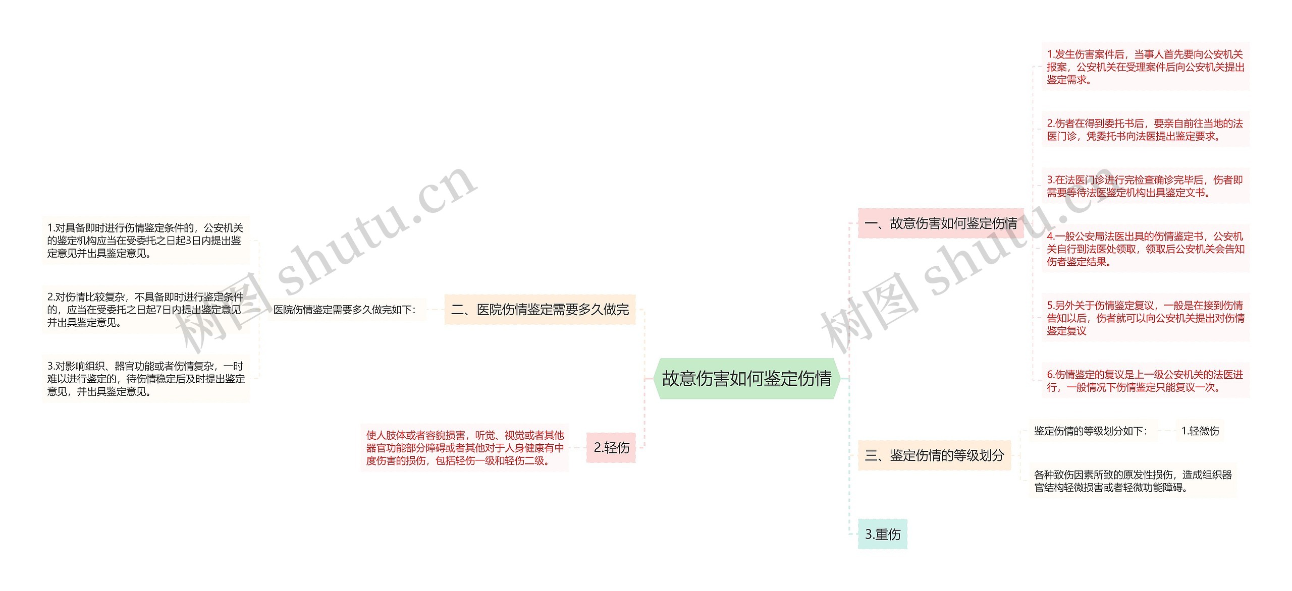 故意伤害如何鉴定伤情思维导图