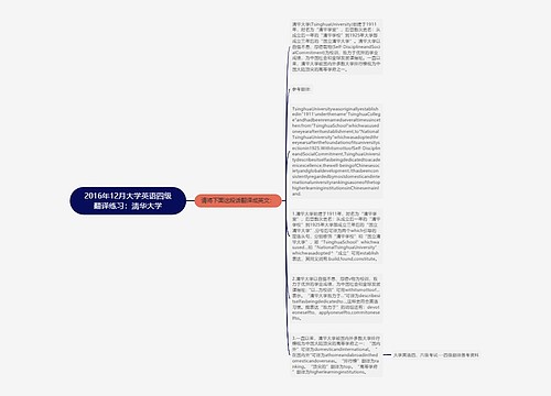 2016年12月大学英语四级翻译练习：淸华大学