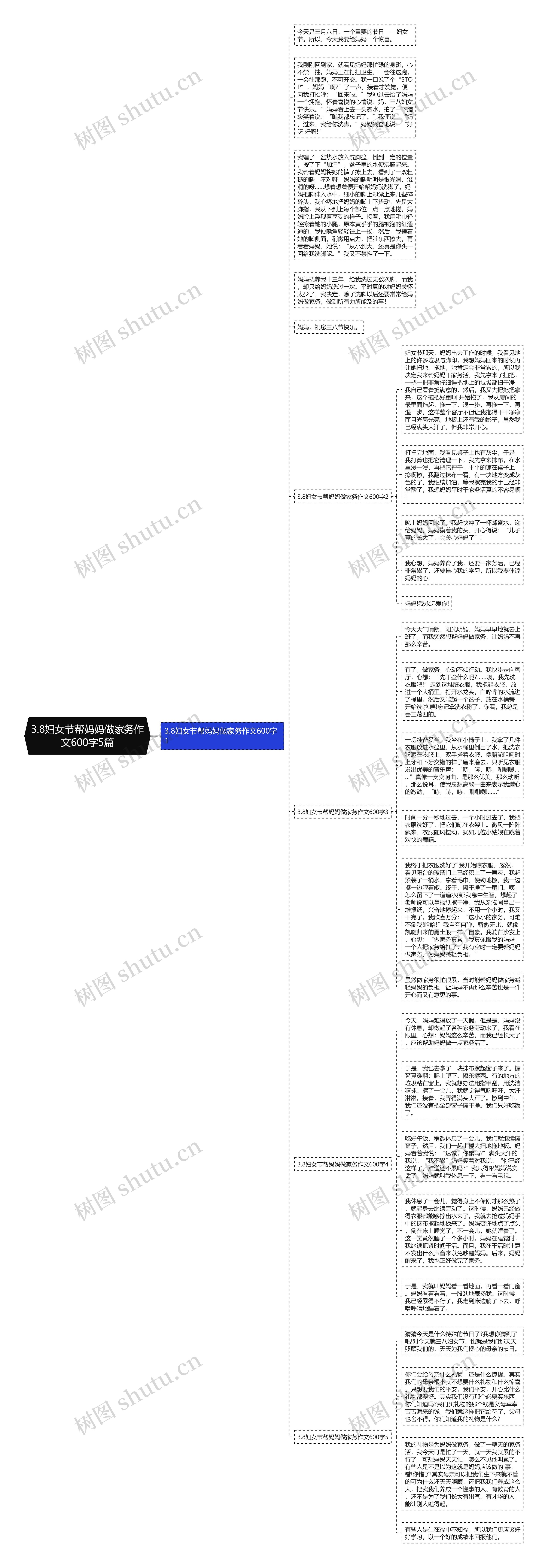 3.8妇女节帮妈妈做家务作文600字5篇思维导图