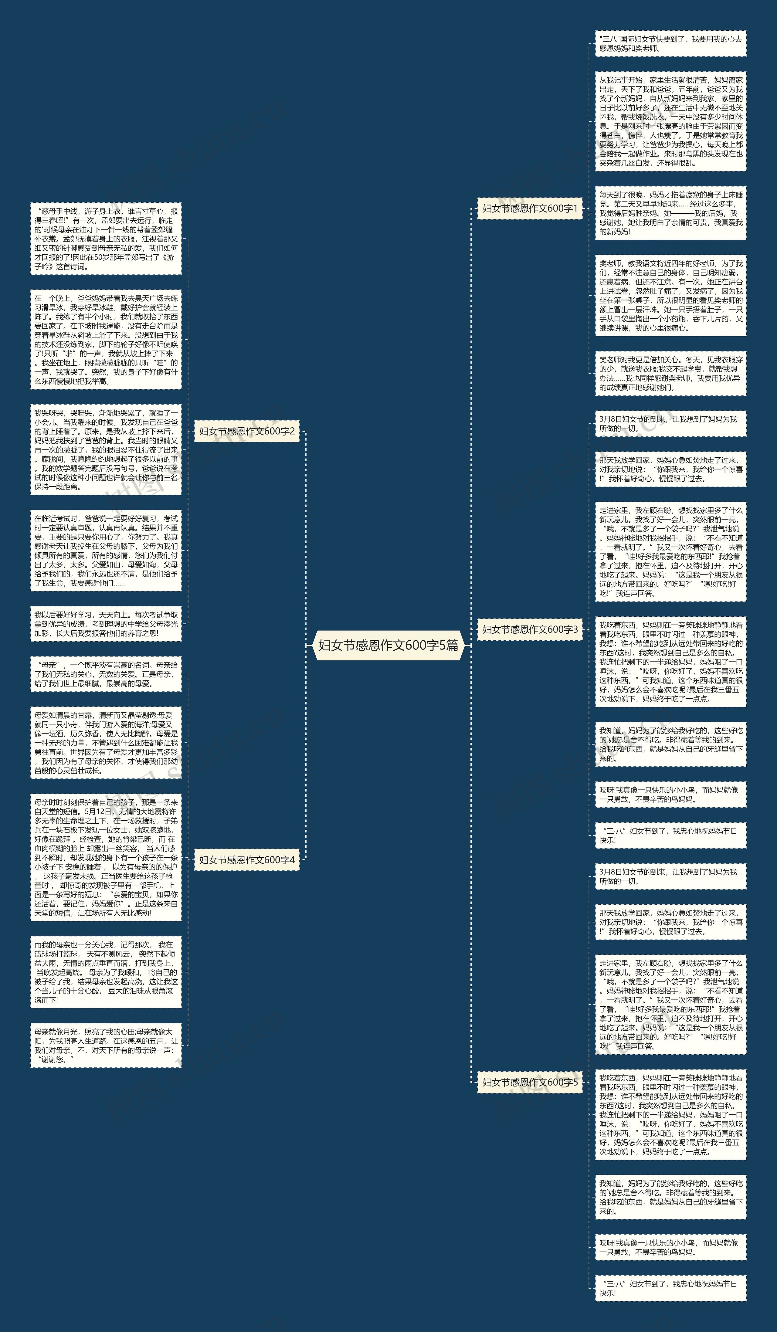 妇女节感恩作文600字5篇思维导图