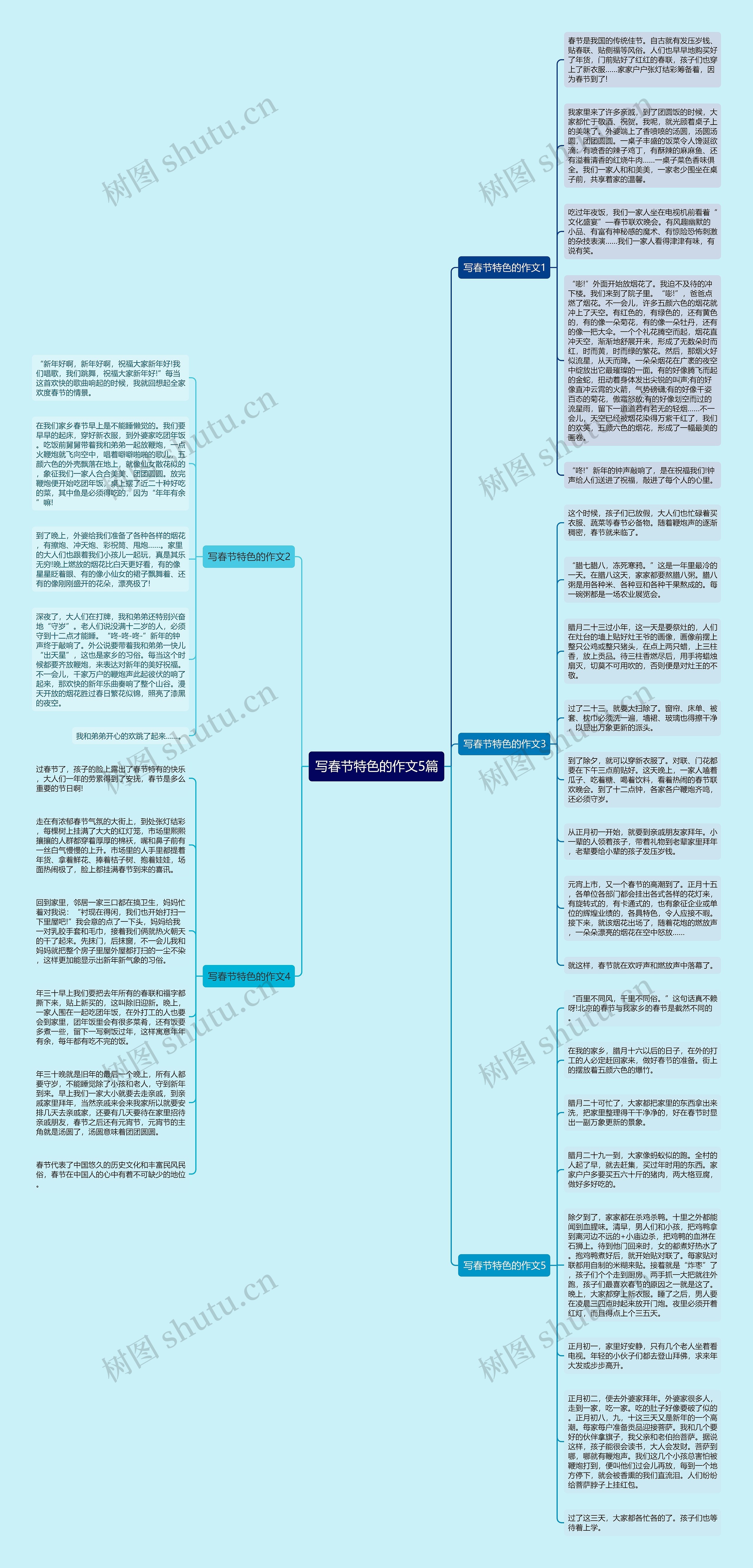 写春节特色的作文5篇思维导图