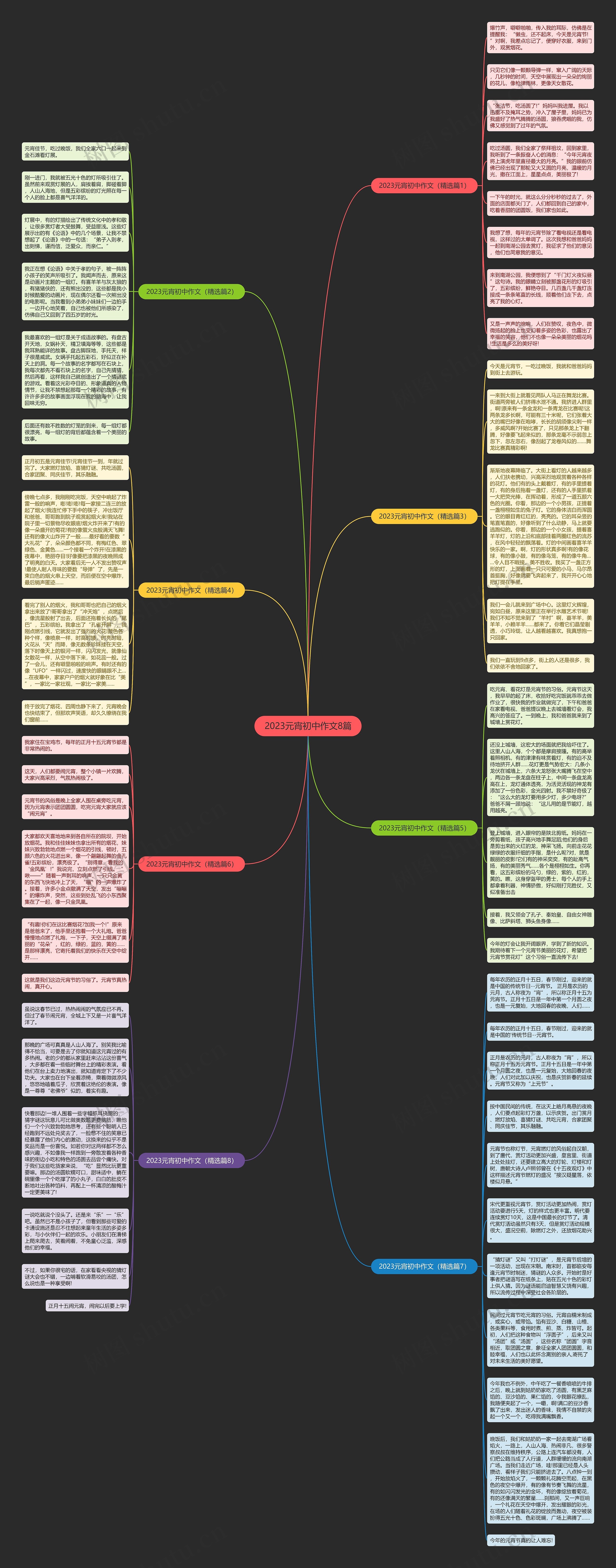 2023元宵初中作文8篇思维导图