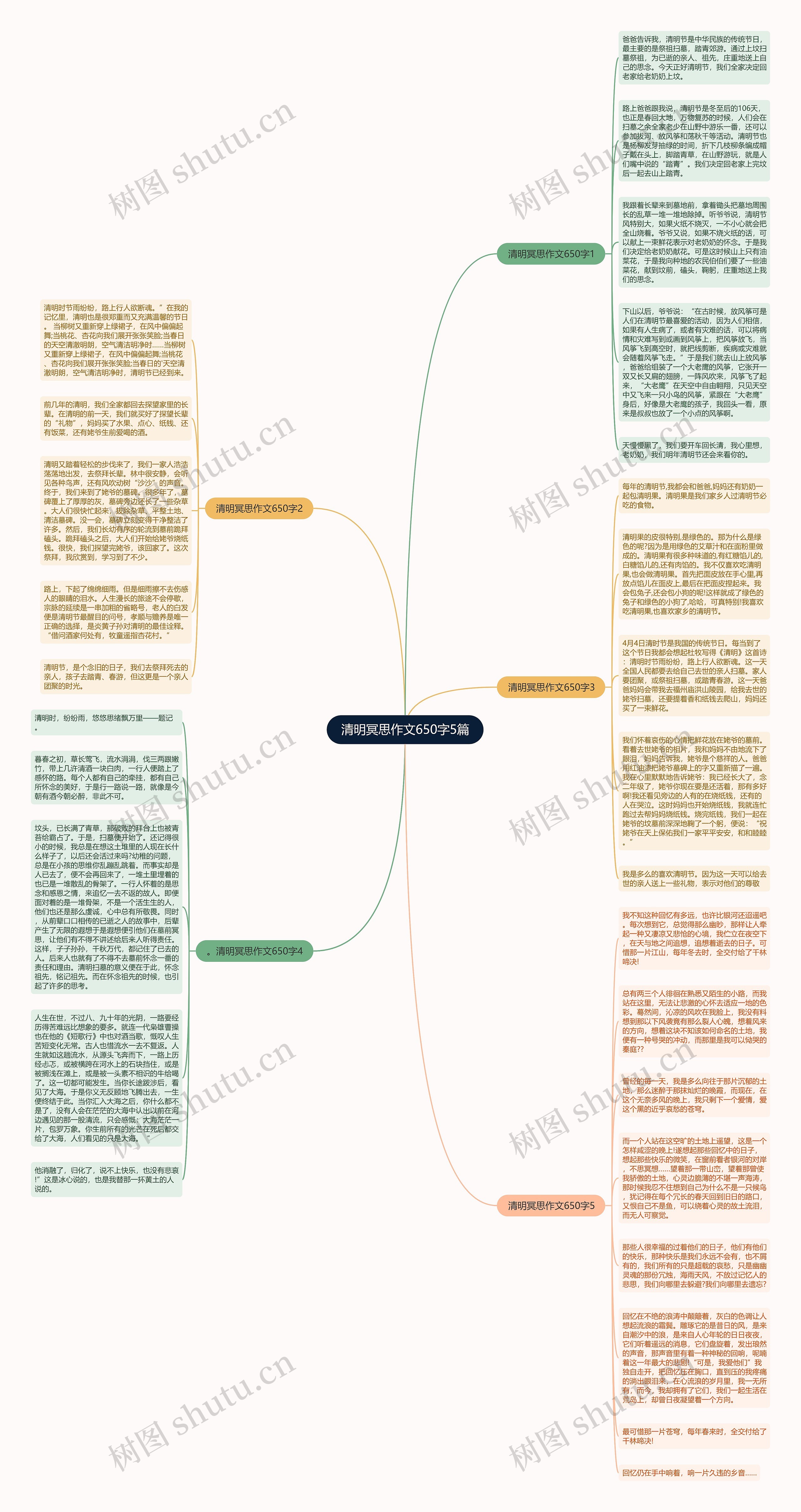 清明冥思作文650字5篇思维导图