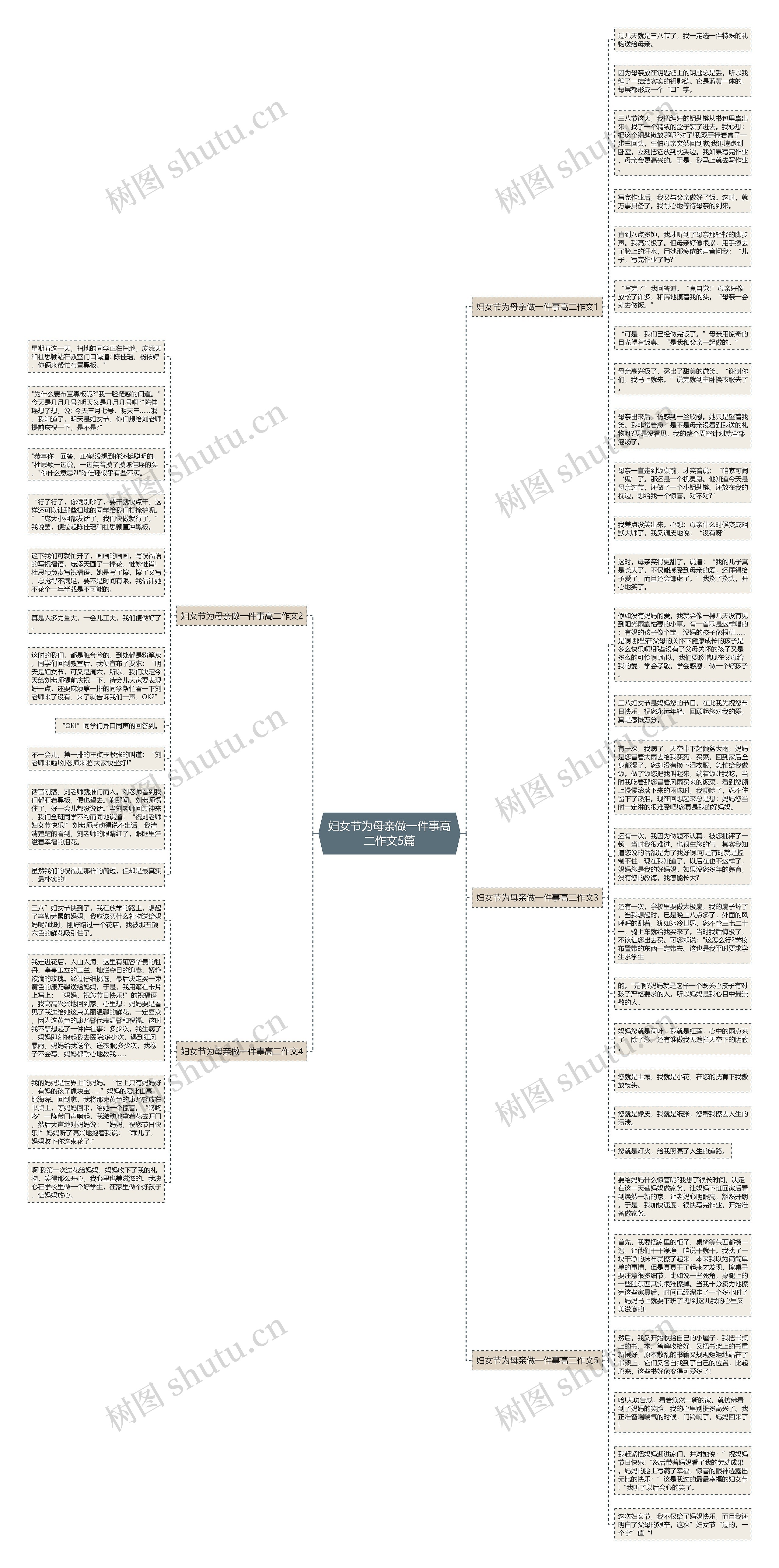 妇女节为母亲做一件事高二作文5篇思维导图