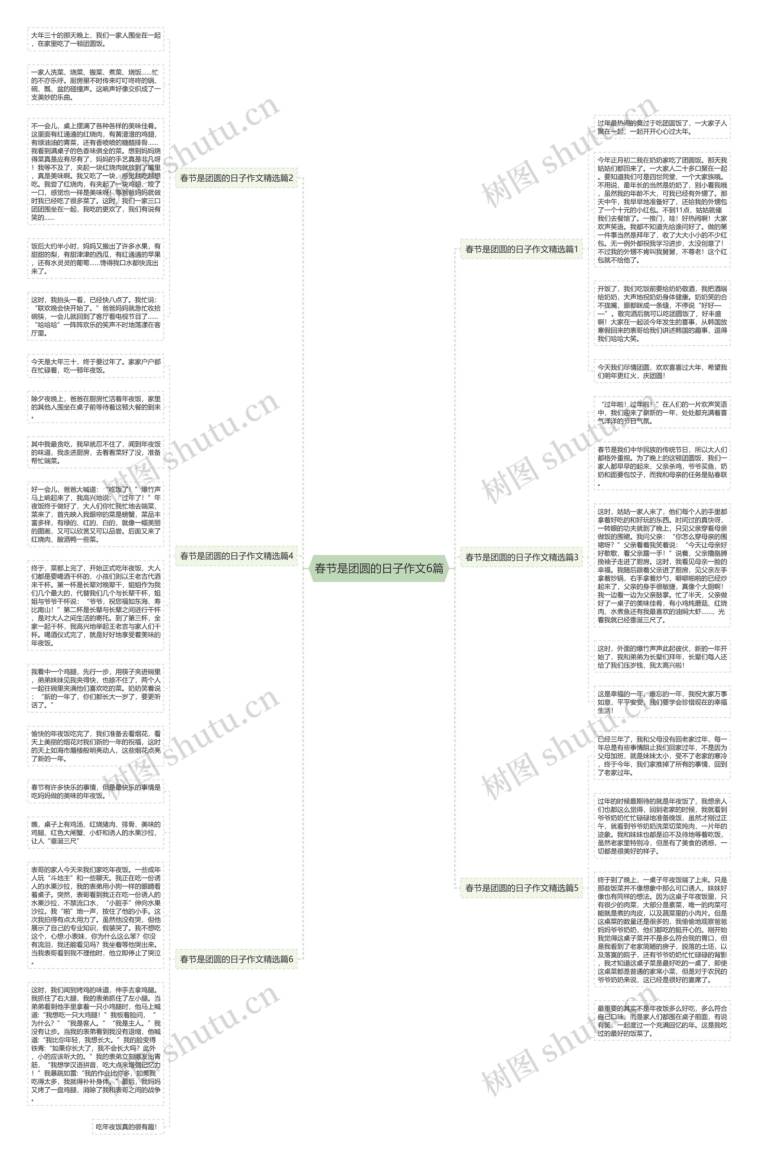春节是团圆的日子作文6篇思维导图