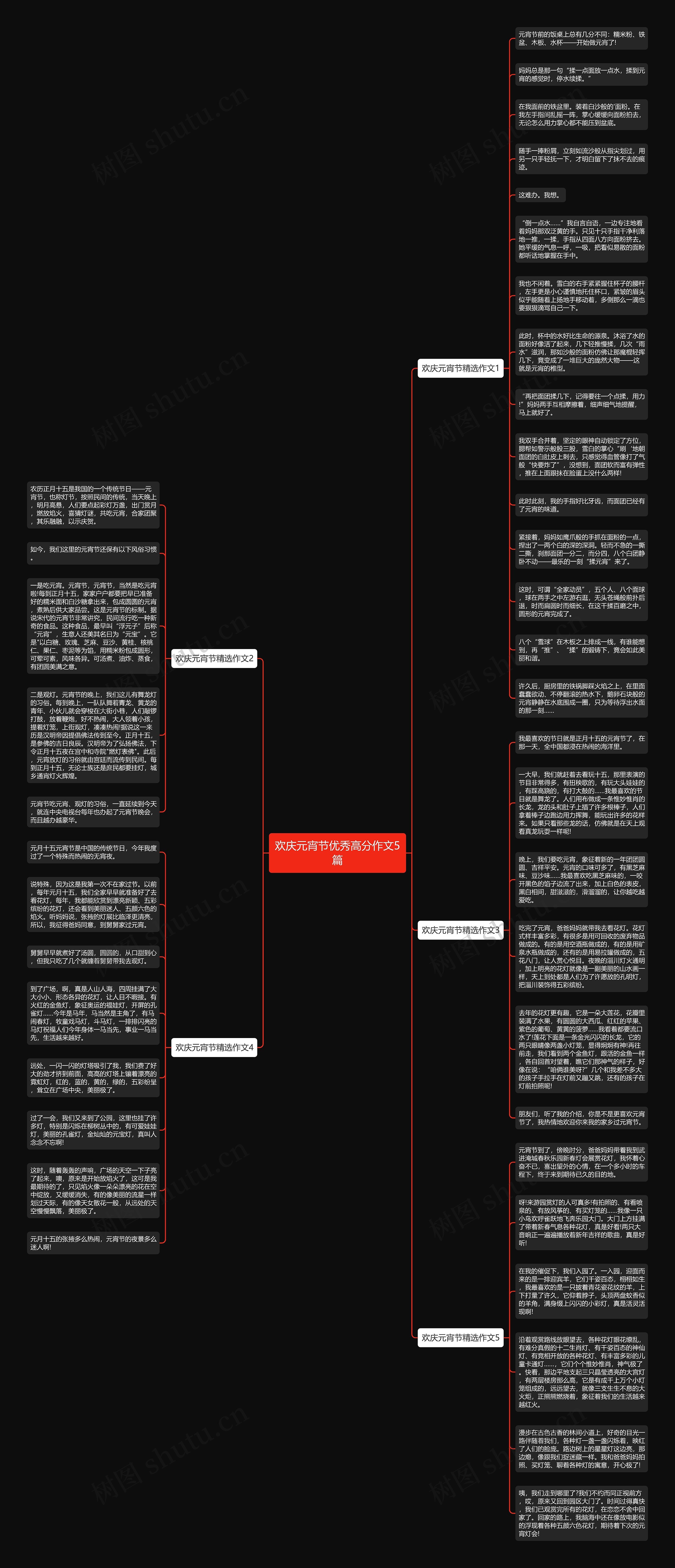 欢庆元宵节优秀高分作文5篇思维导图