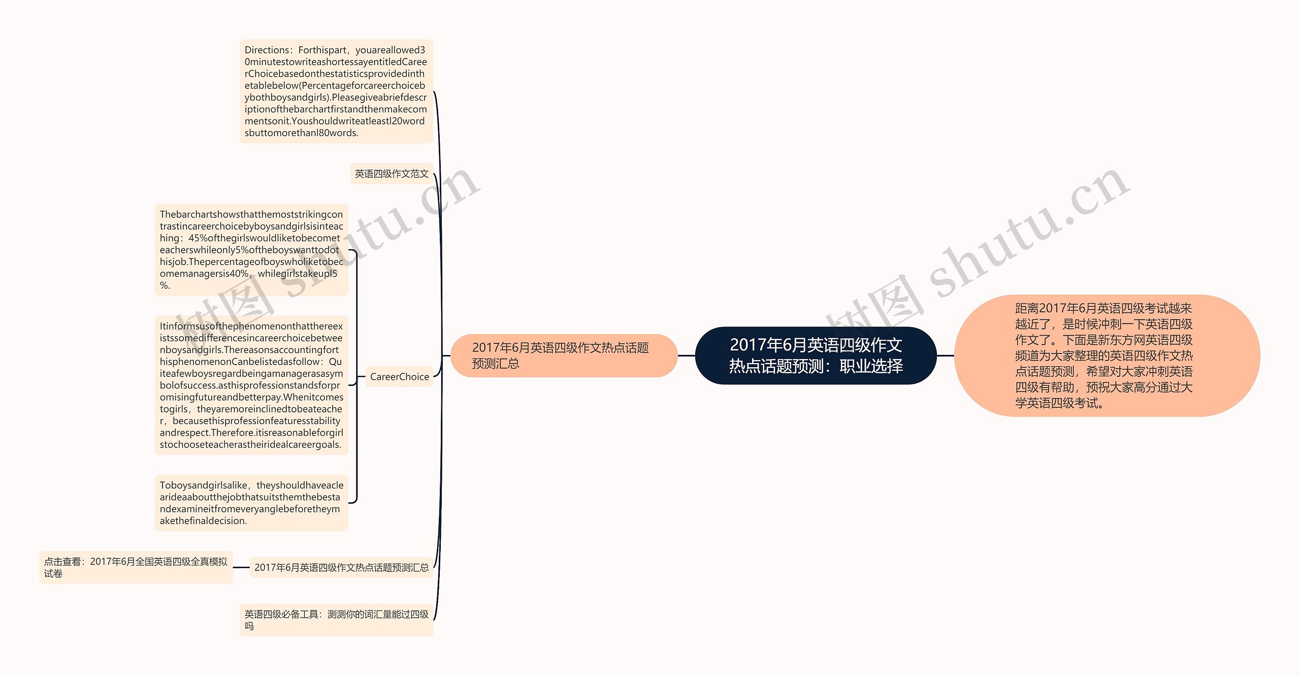2017年6月英语四级作文热点话题预测：职业选择思维导图