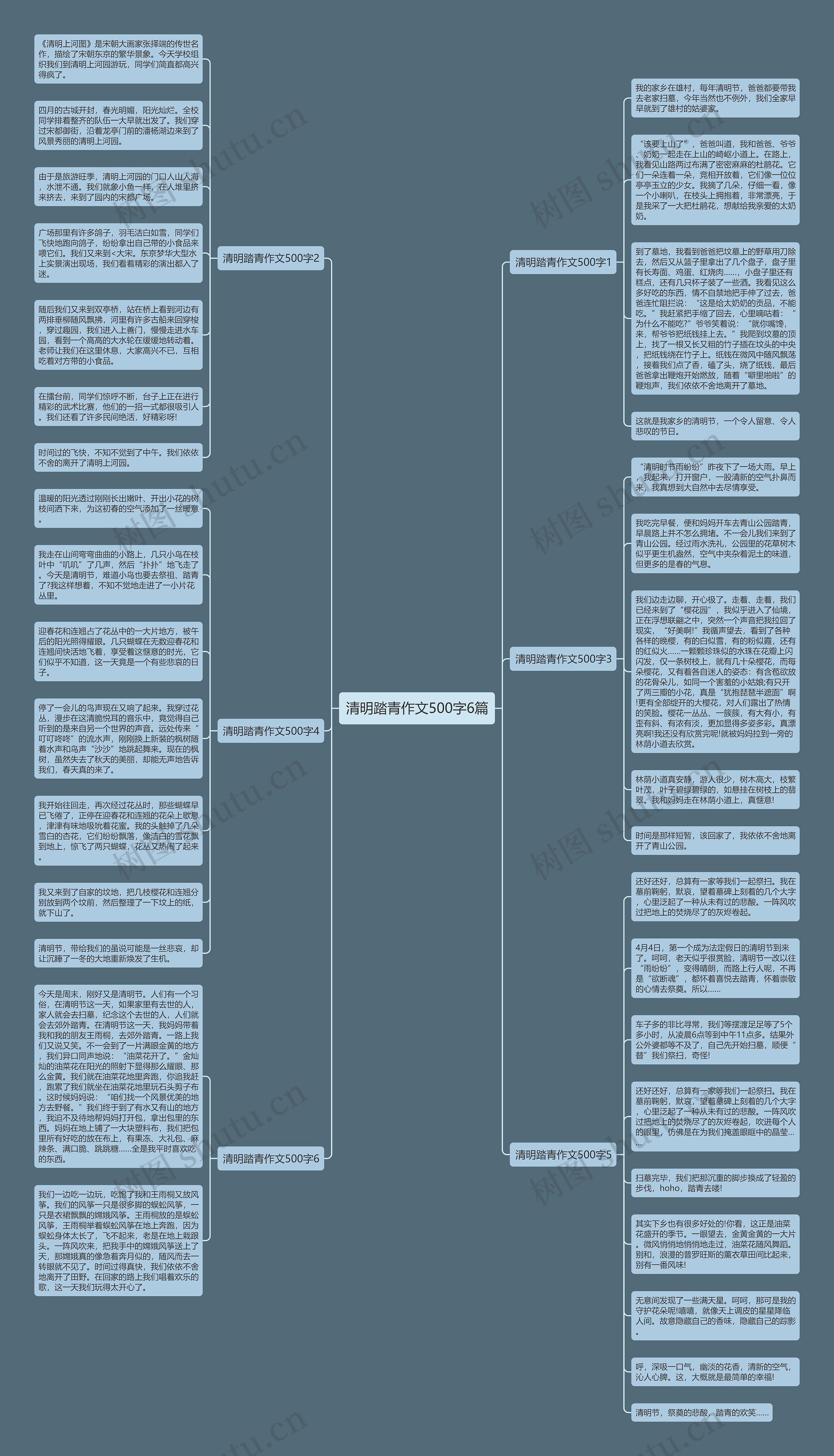 清明踏青作文500字6篇思维导图