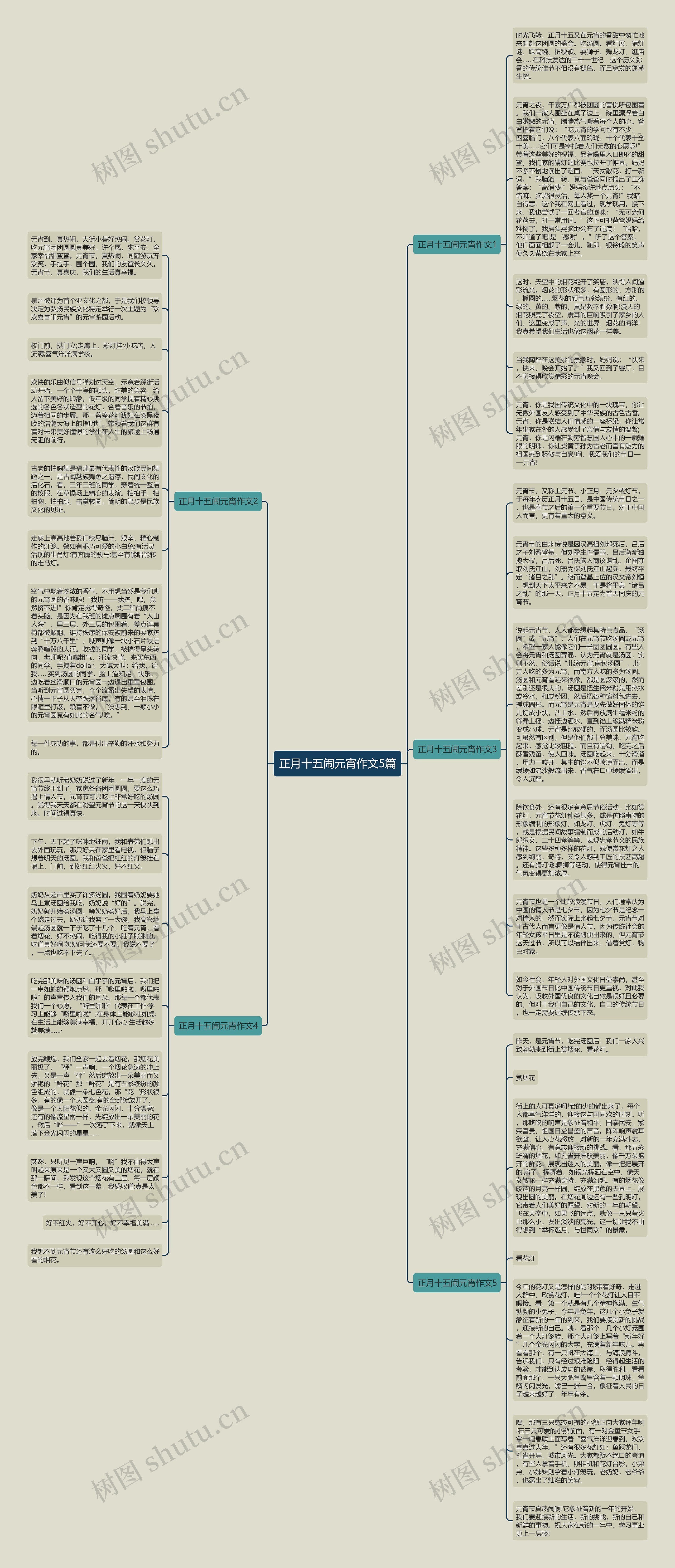 正月十五闹元宵作文5篇思维导图