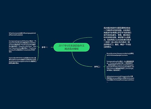 2017年6月英语四级作文阐述观点模板