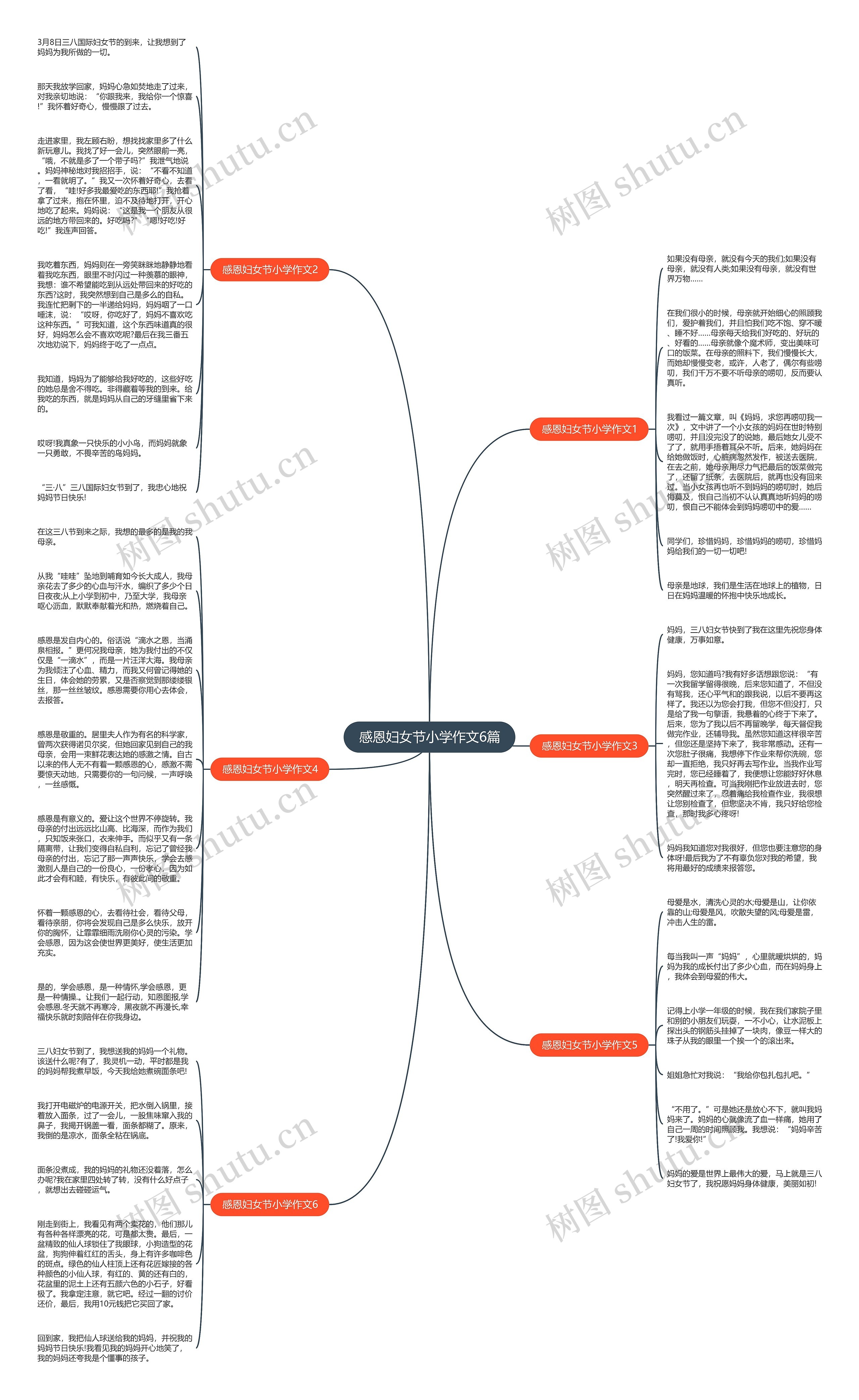 感恩妇女节小学作文6篇思维导图